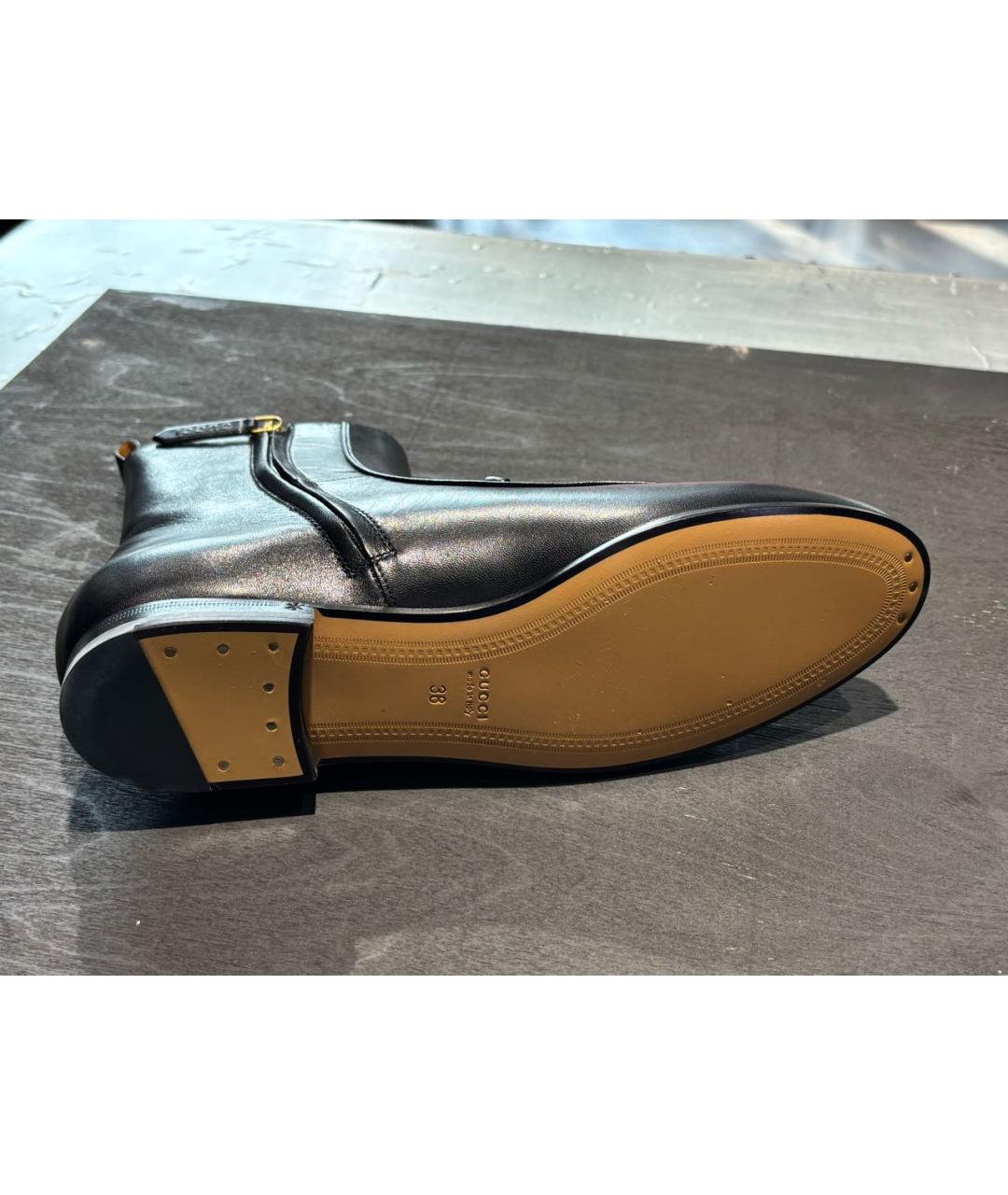 GUCCI Черные кожаные полусапоги, фото 5