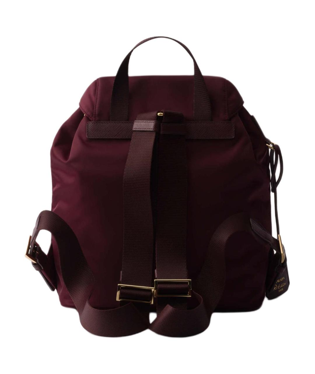 PRADA Бордовый синтетический рюкзак, фото 4