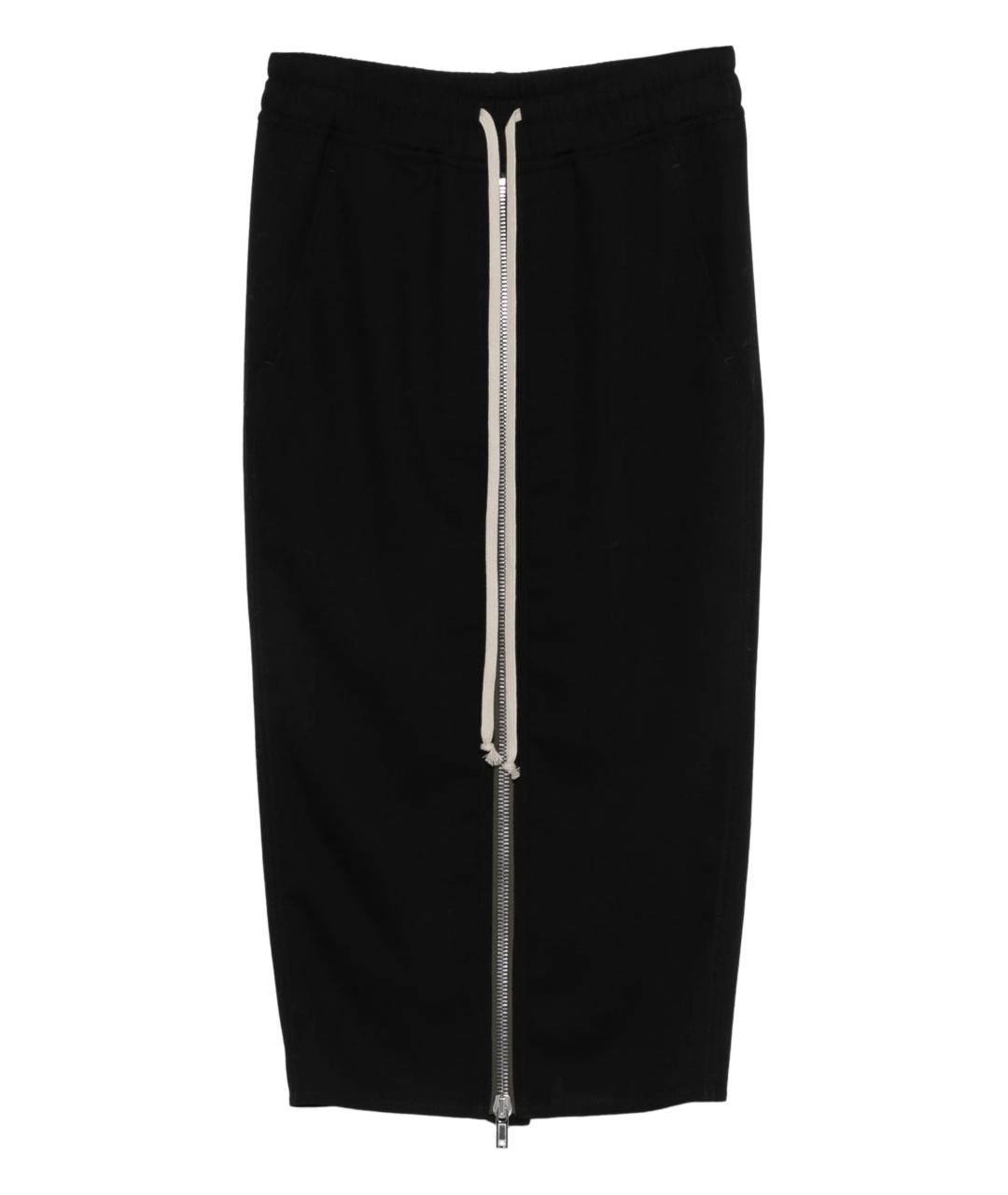 RICK OWENS Черная шерстяная юбка миди, фото 1