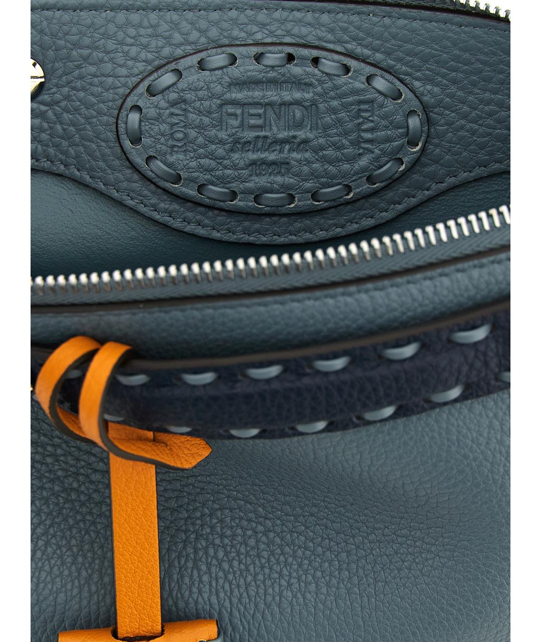 FENDI Голубая кожаная сумка тоут, фото 4