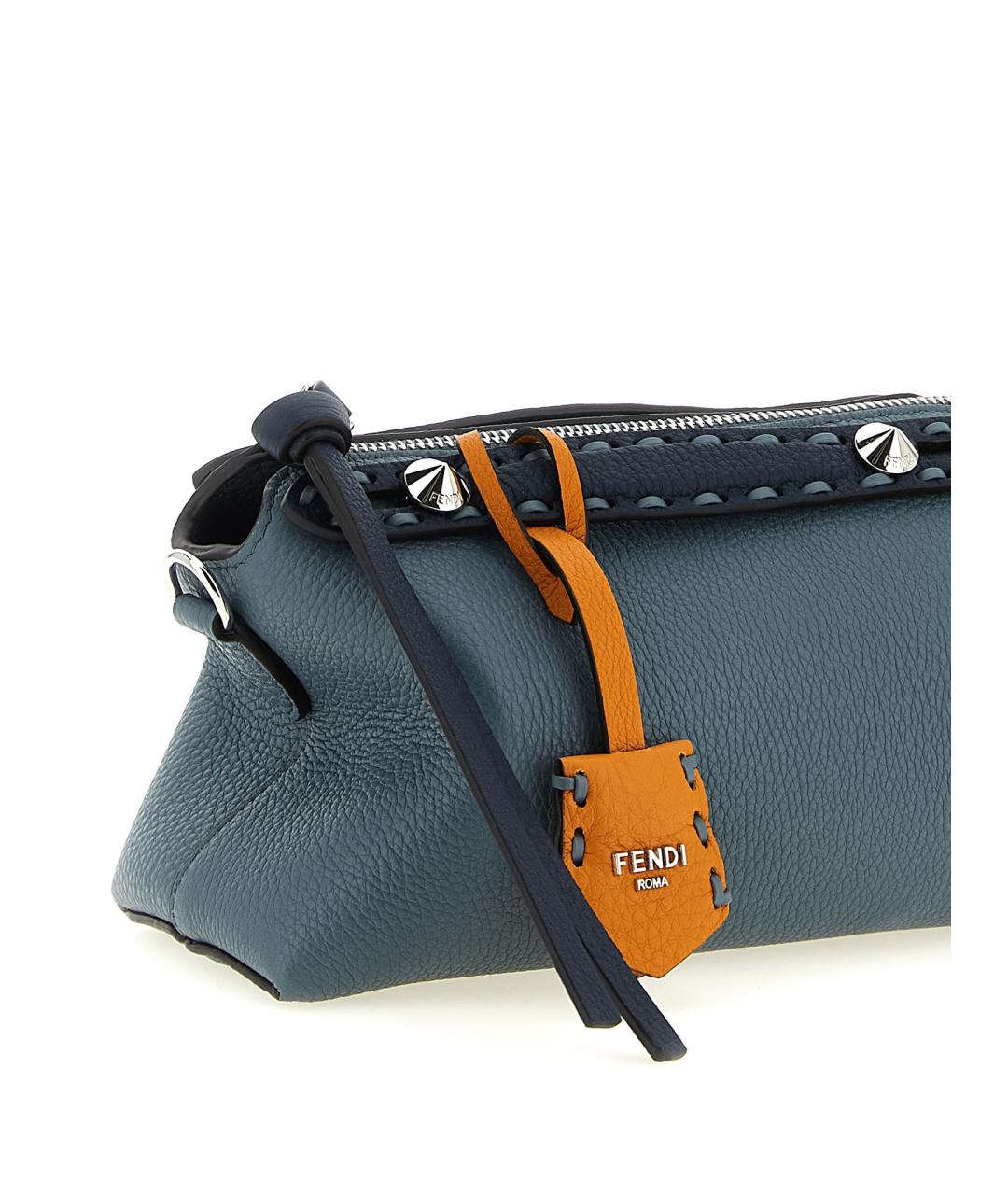 FENDI Голубая кожаная сумка тоут, фото 3