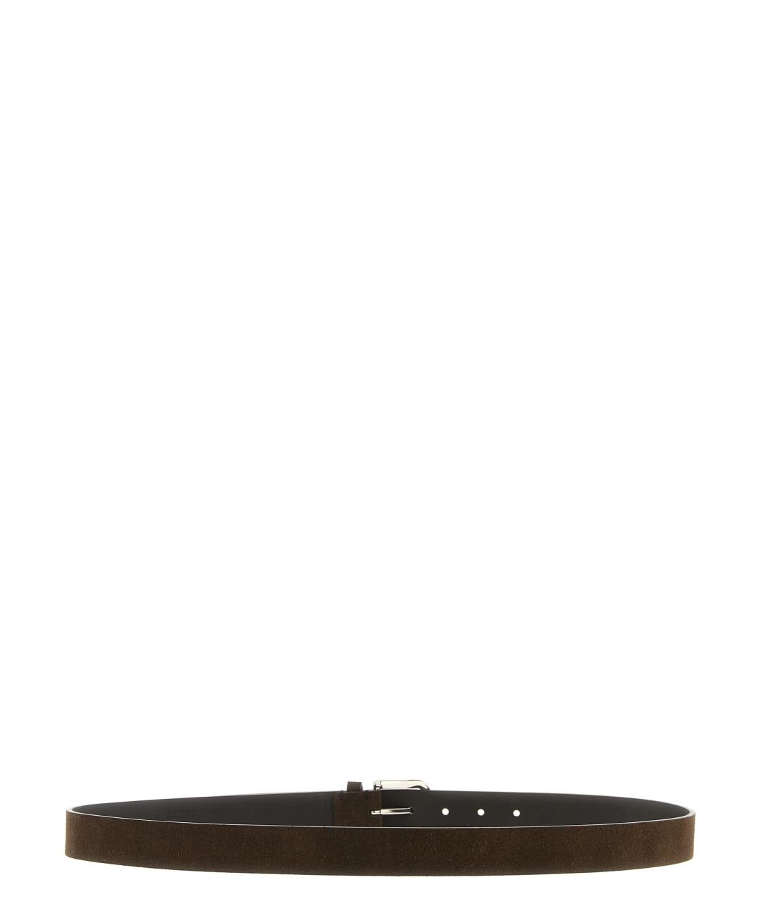 BRUNELLO CUCINELLI Коричневый кожаный ремень, фото 2