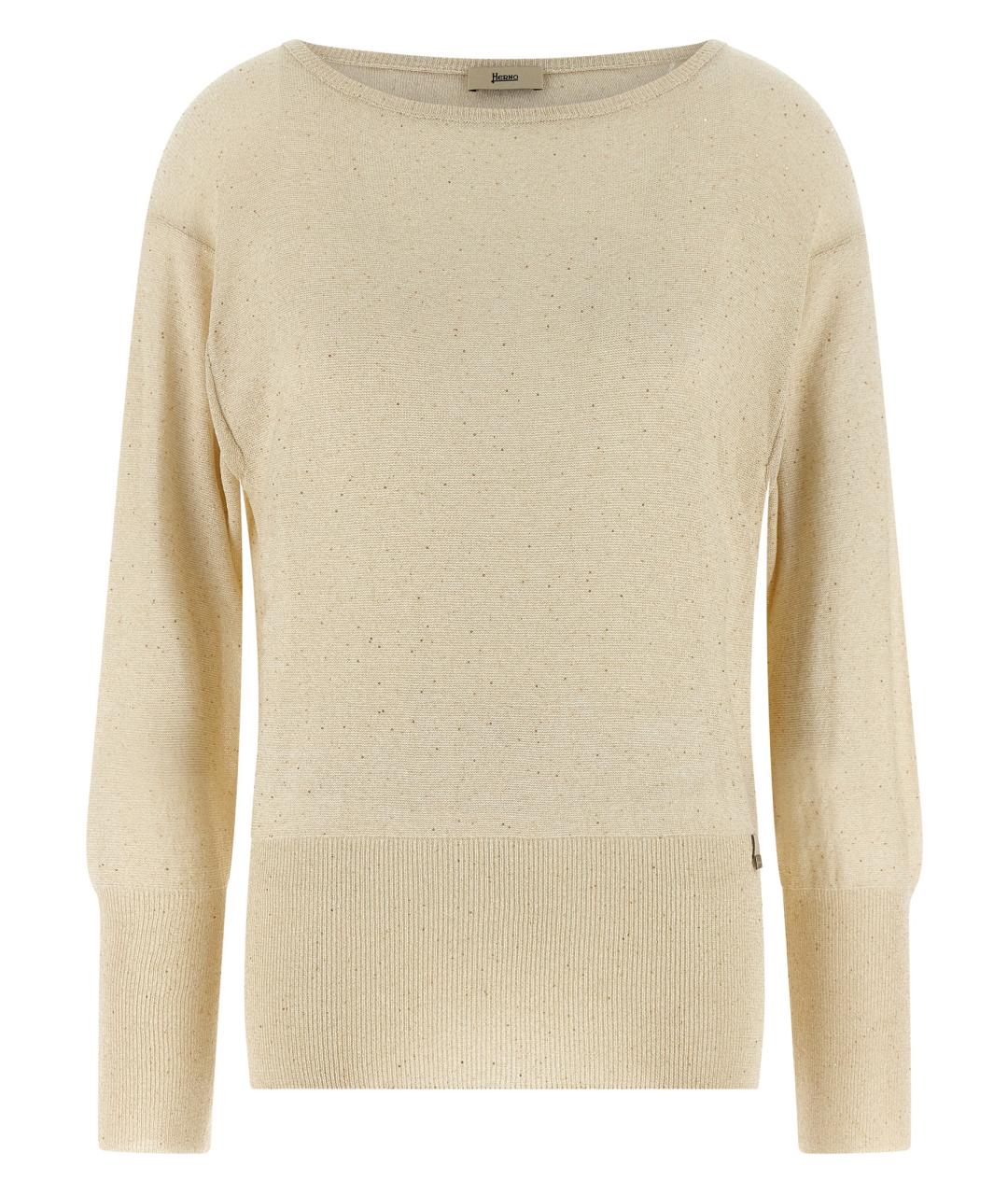 HERNO Бежевый вискозный кардиган, фото 1