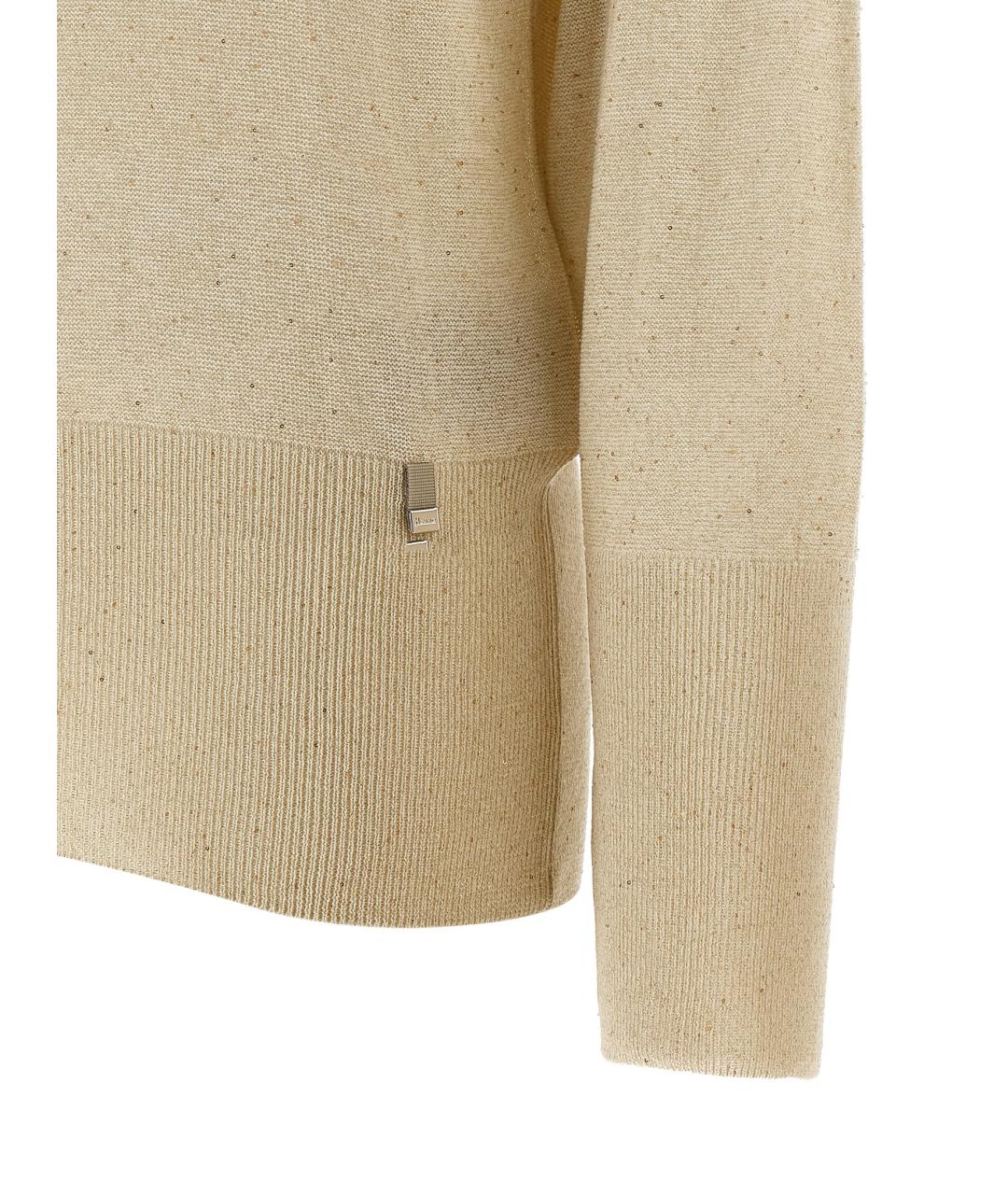 HERNO Бежевый вискозный кардиган, фото 4
