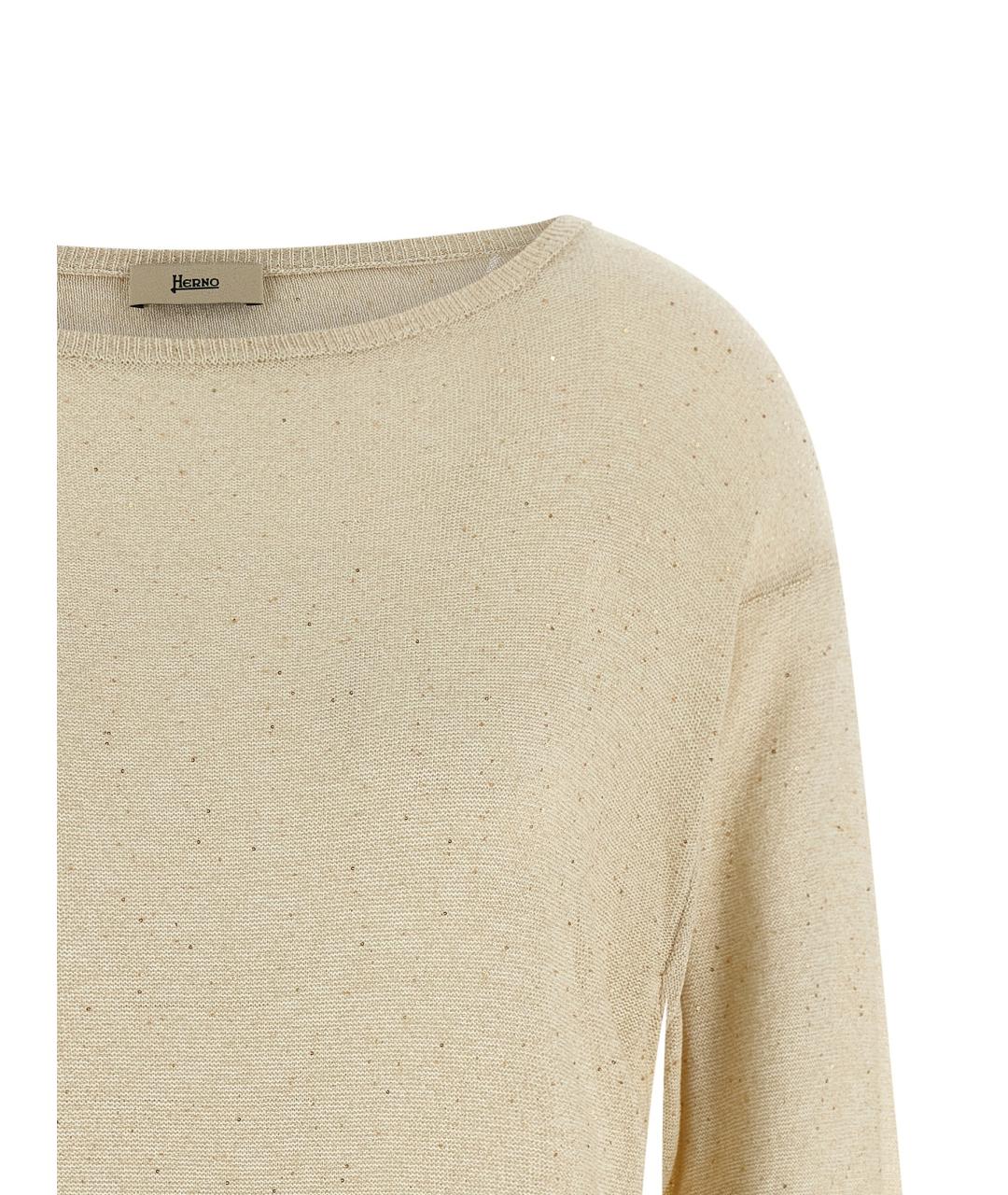 HERNO Бежевый вискозный кардиган, фото 3