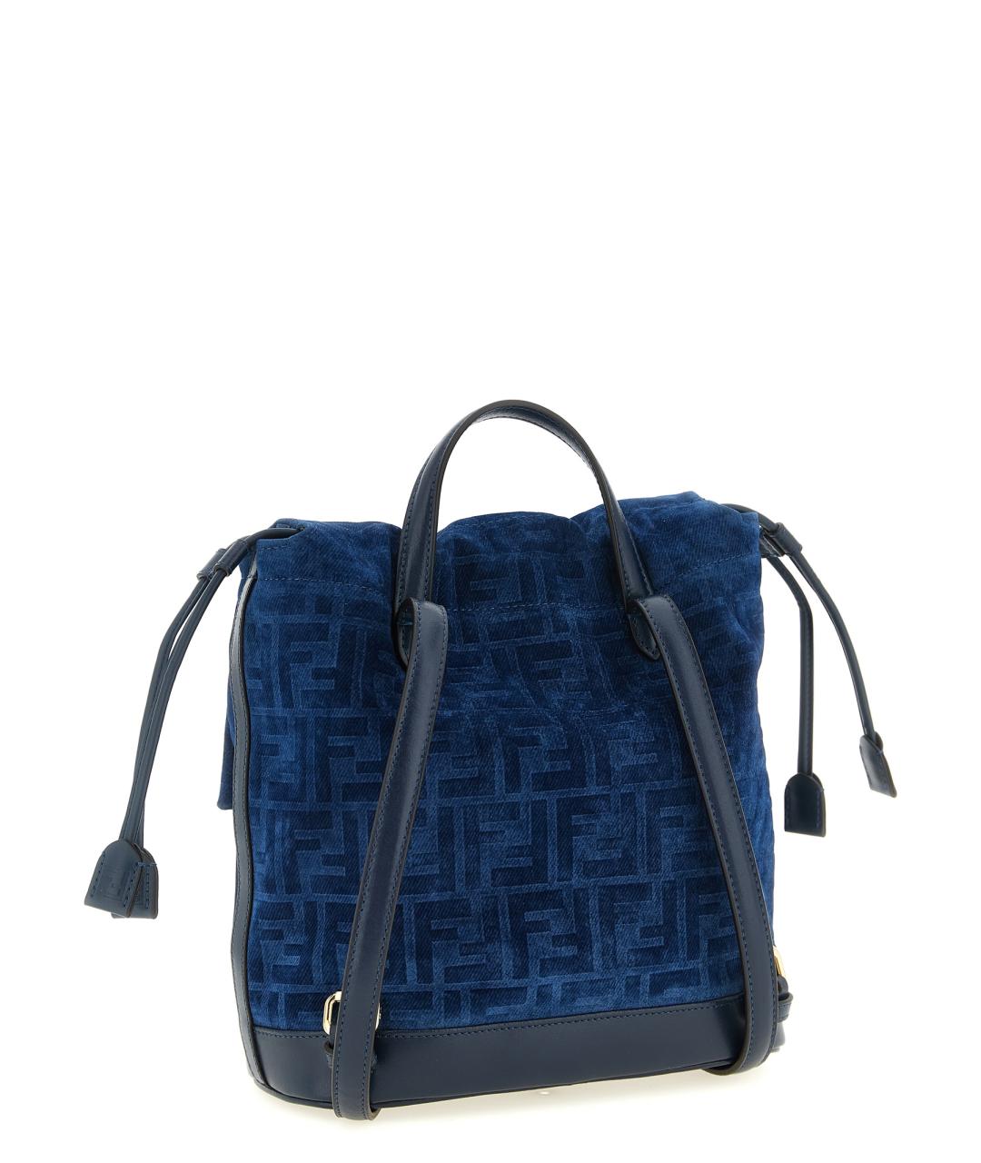 FENDI Синий деним рюкзак, фото 2