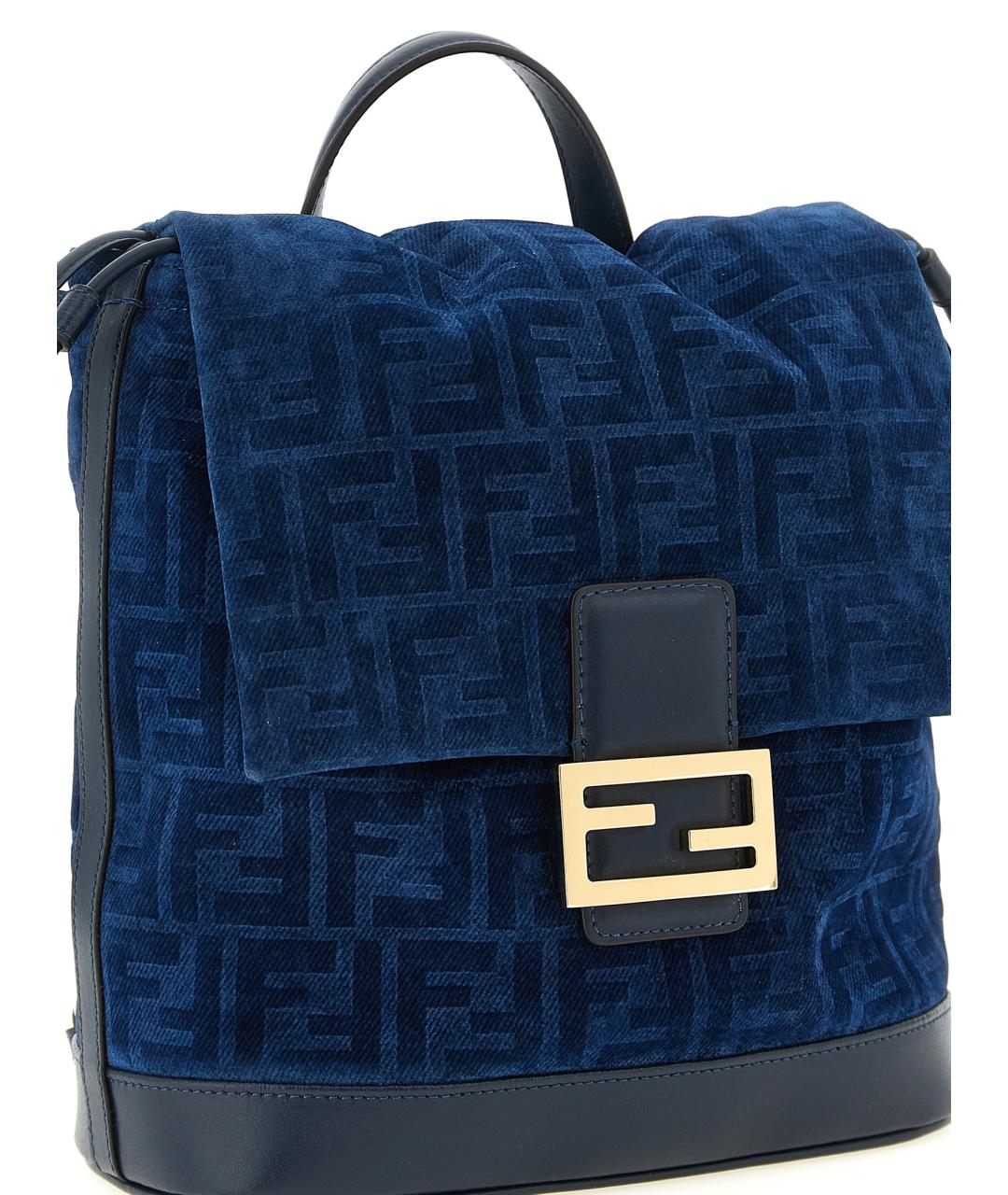 FENDI Синий деним рюкзак, фото 3