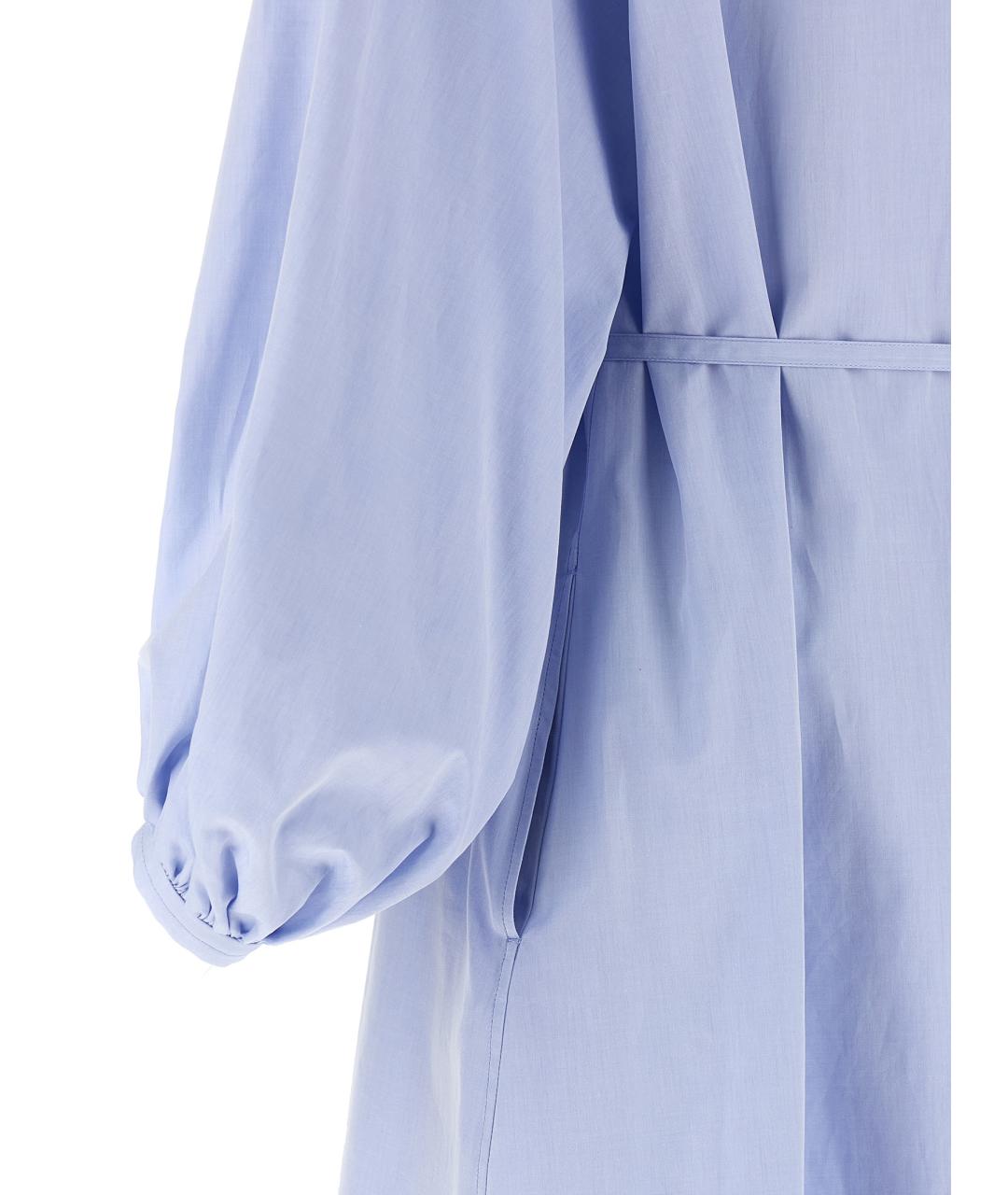 LOULOU STUDIO Голубое хлопковое повседневное платье, фото 4