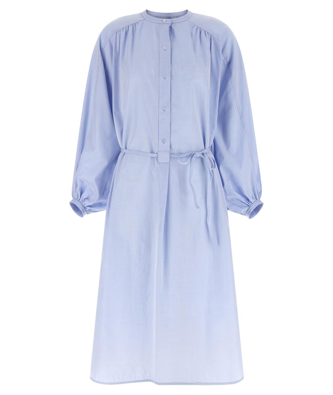 LOULOU STUDIO Голубое хлопковое повседневное платье, фото 1