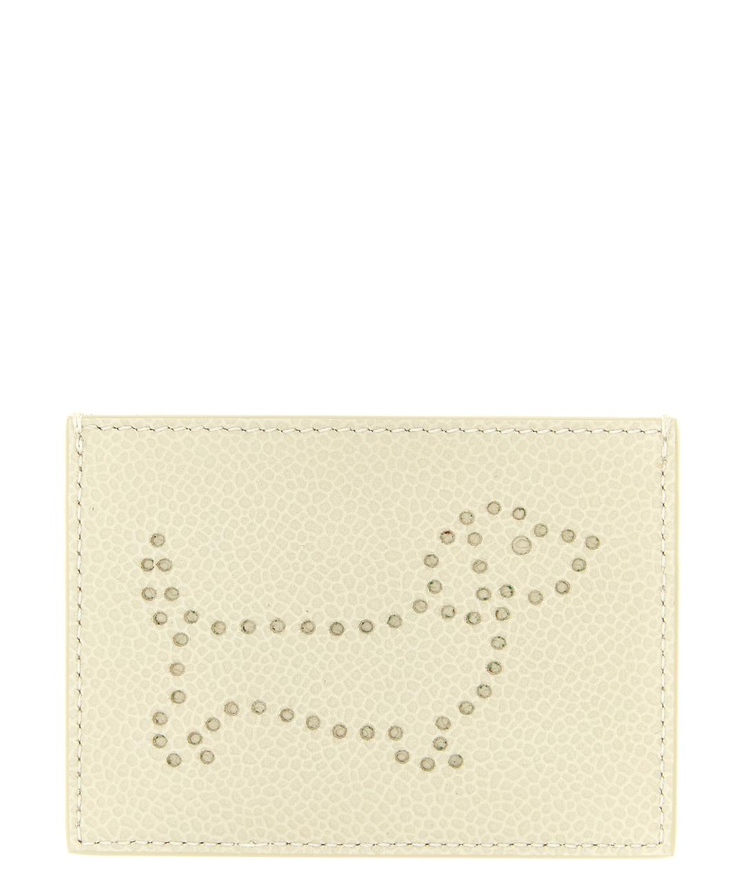 THOM BROWNE Бежевый кожаный кардхолдер, фото 2