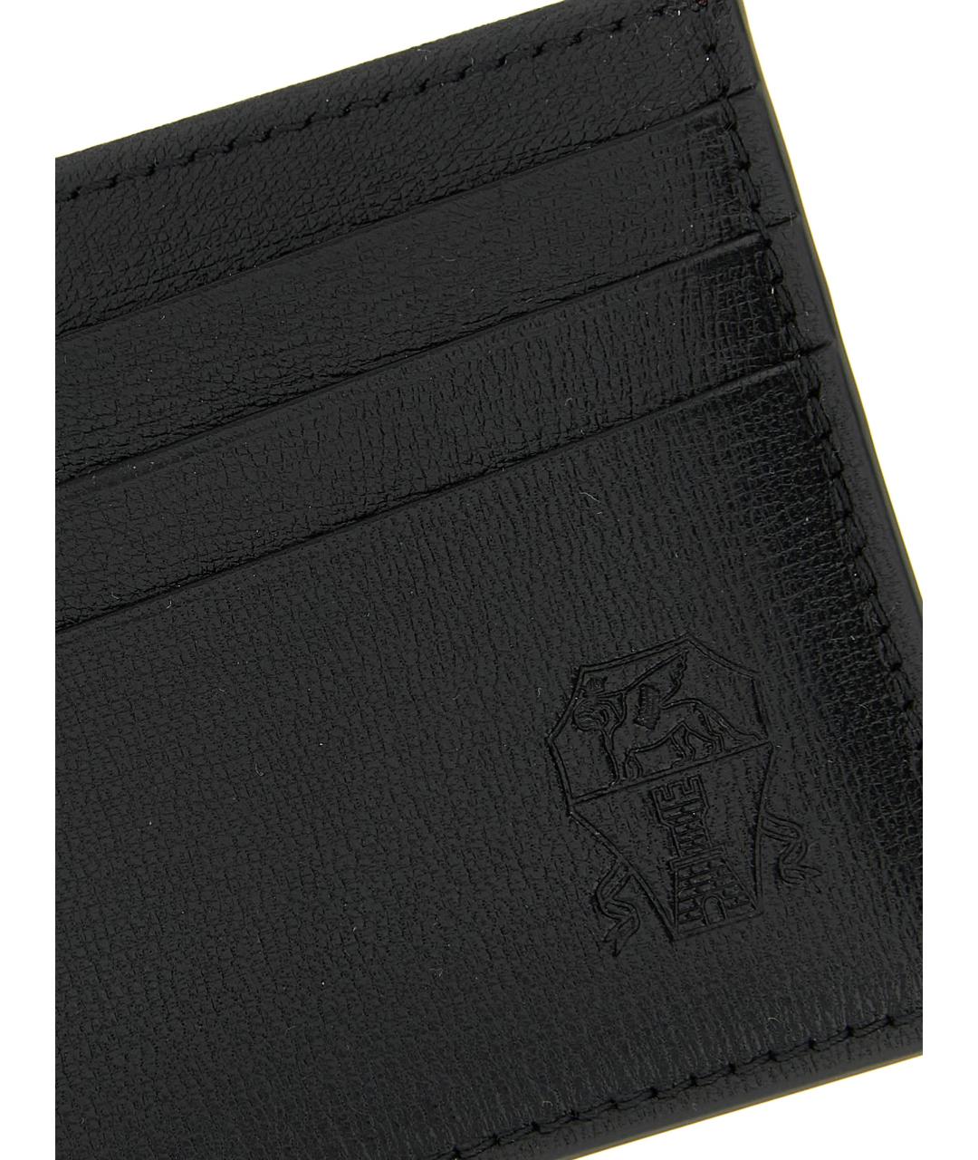 BRUNELLO CUCINELLI Черный кожаный кардхолдер, фото 3