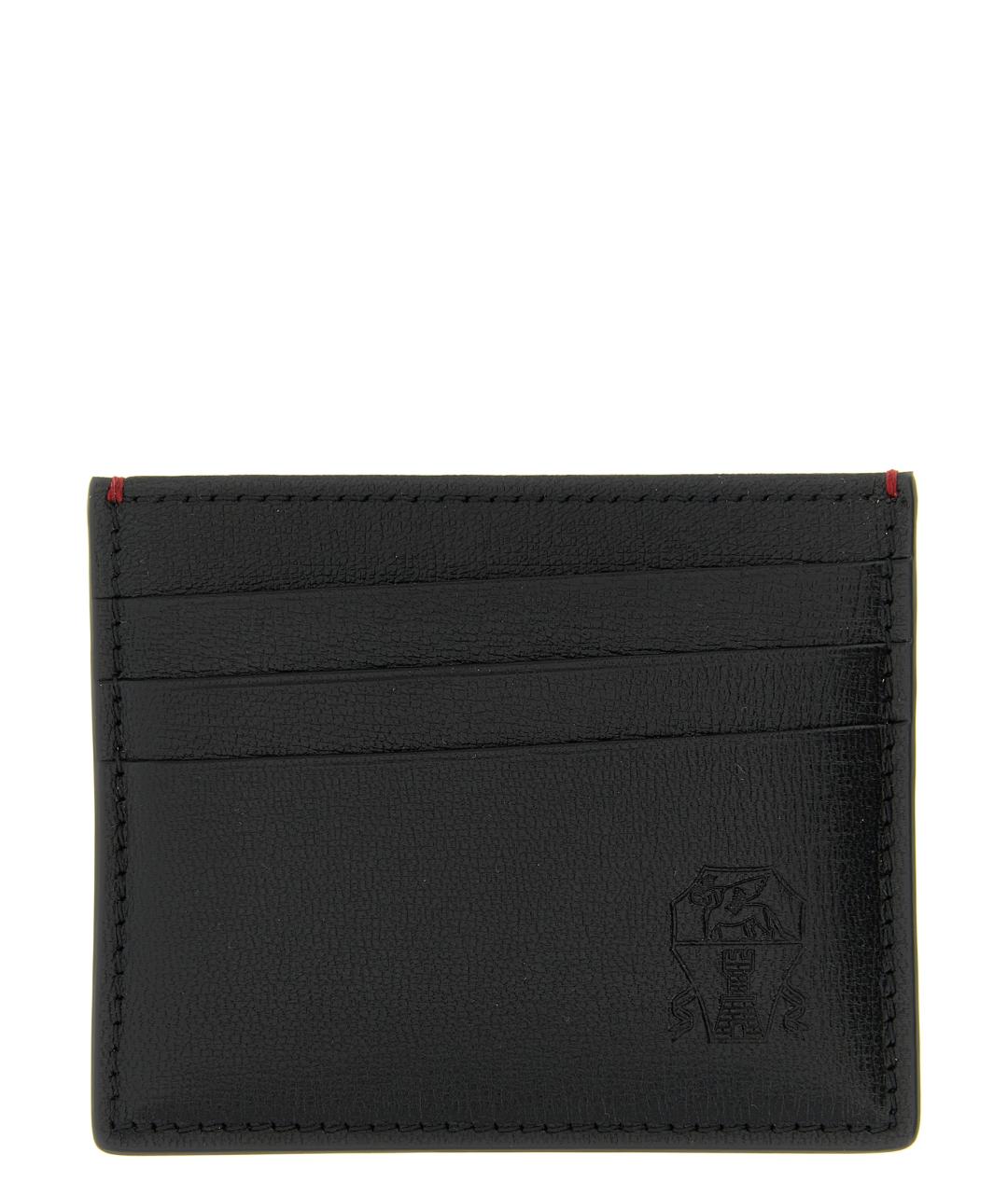 BRUNELLO CUCINELLI Черный кожаный кардхолдер, фото 1
