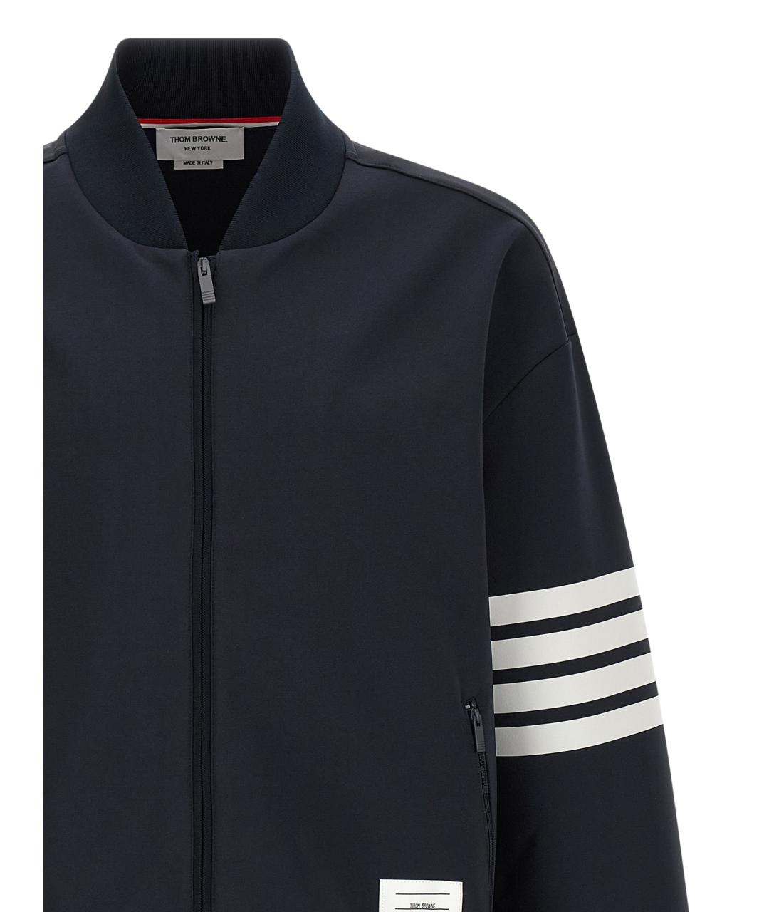 THOM BROWNE Темно-синяя вискозная куртка, фото 3