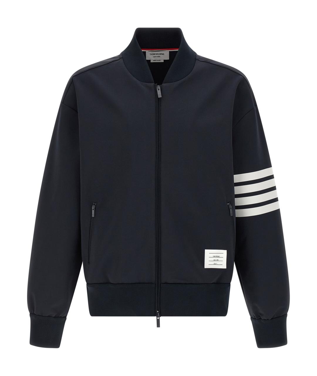 THOM BROWNE Темно-синяя вискозная куртка, фото 1