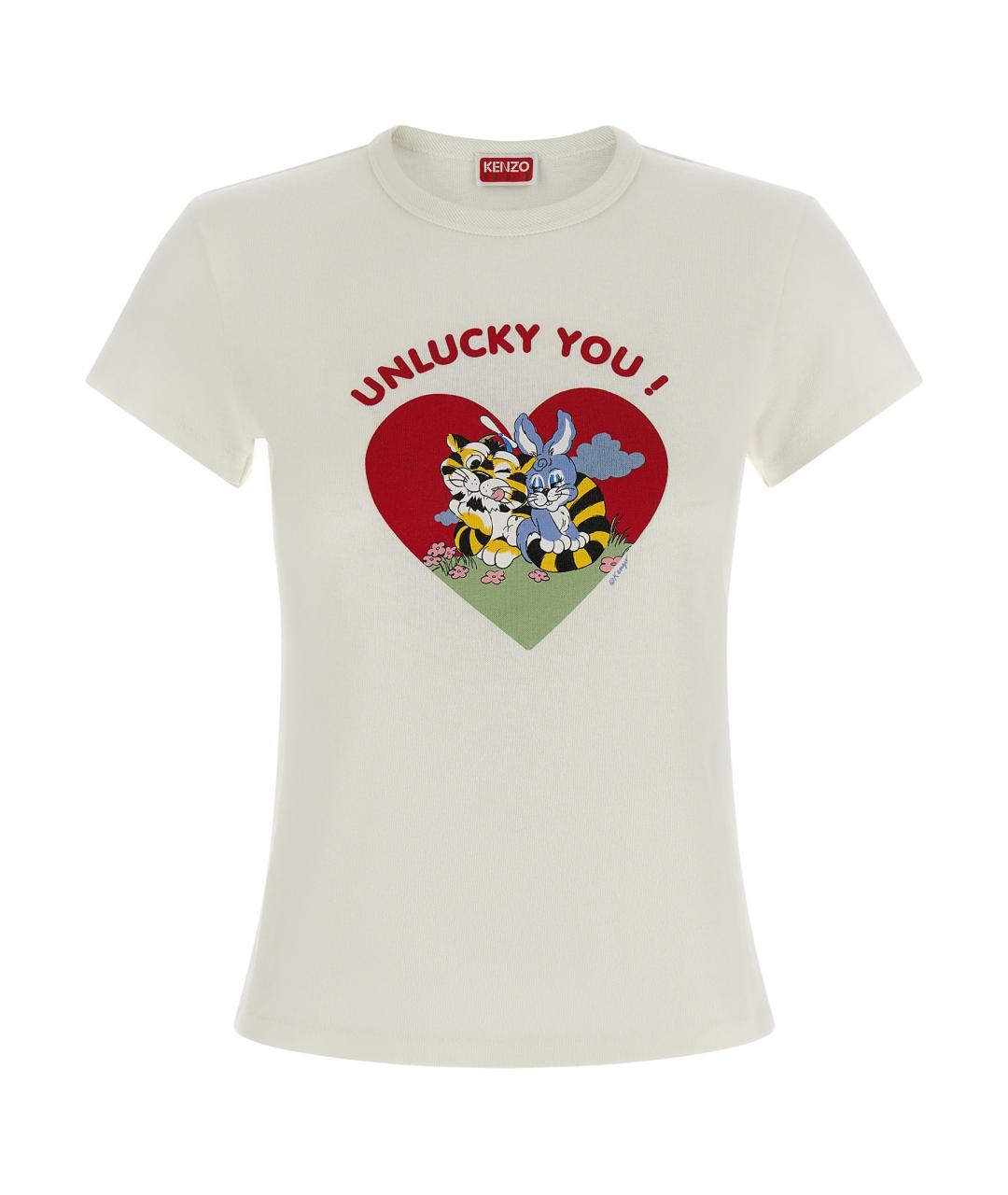 KENZO Белая хлопковая футболка, фото 1