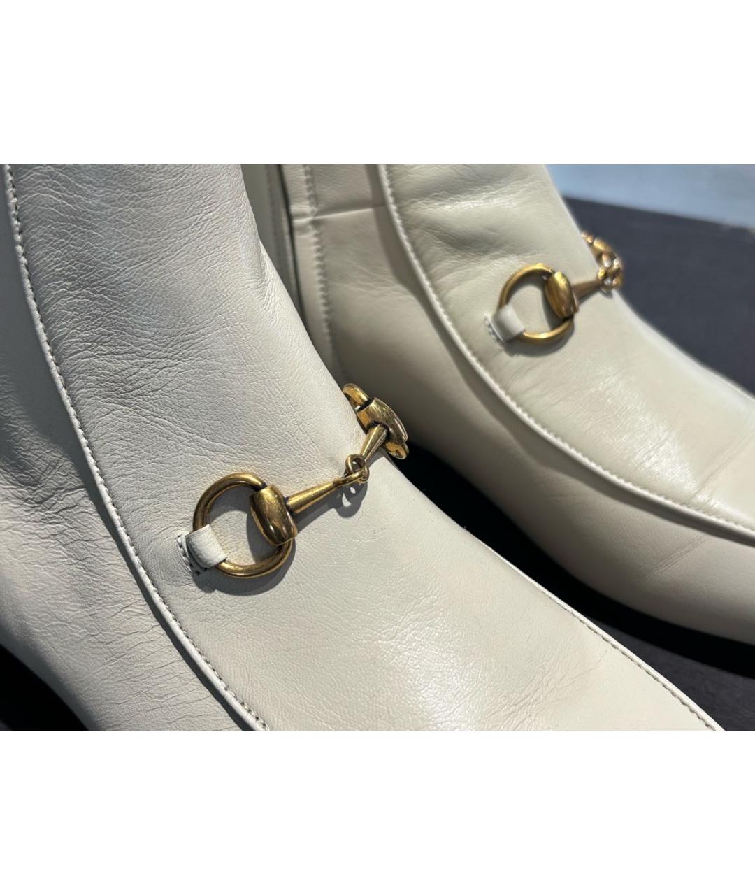 GUCCI Бежевые кожаные полусапоги, фото 3