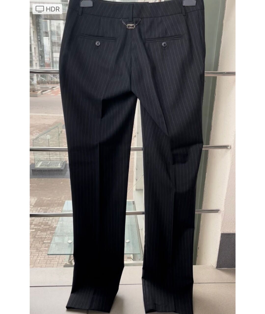 JOHN RICHMOND Серые шерстяные прямые брюки, фото 3