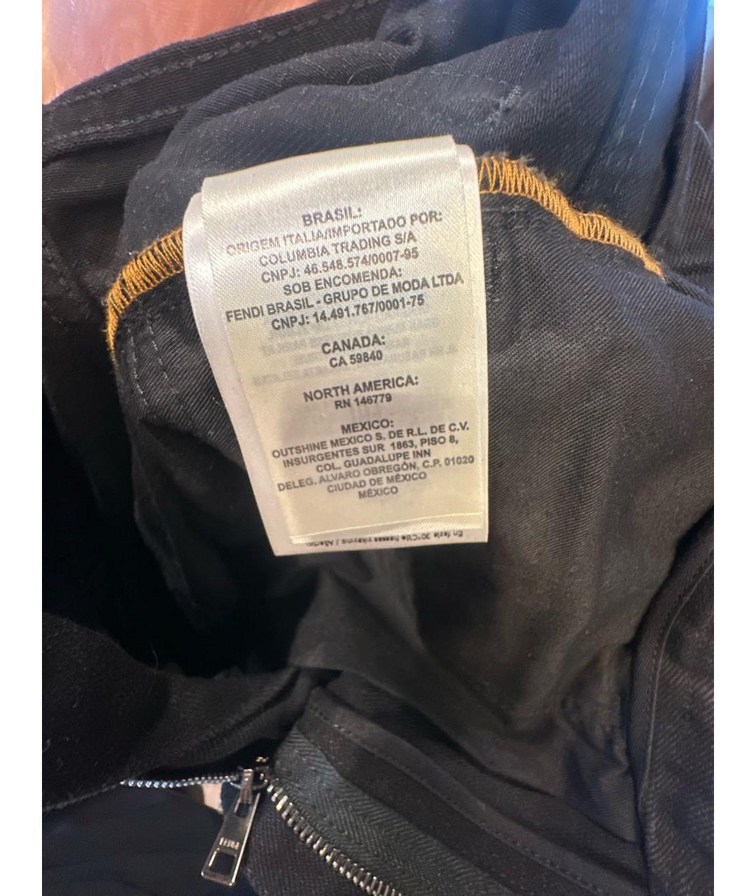 FENDI Черные хлопковые прямые джинсы, фото 7