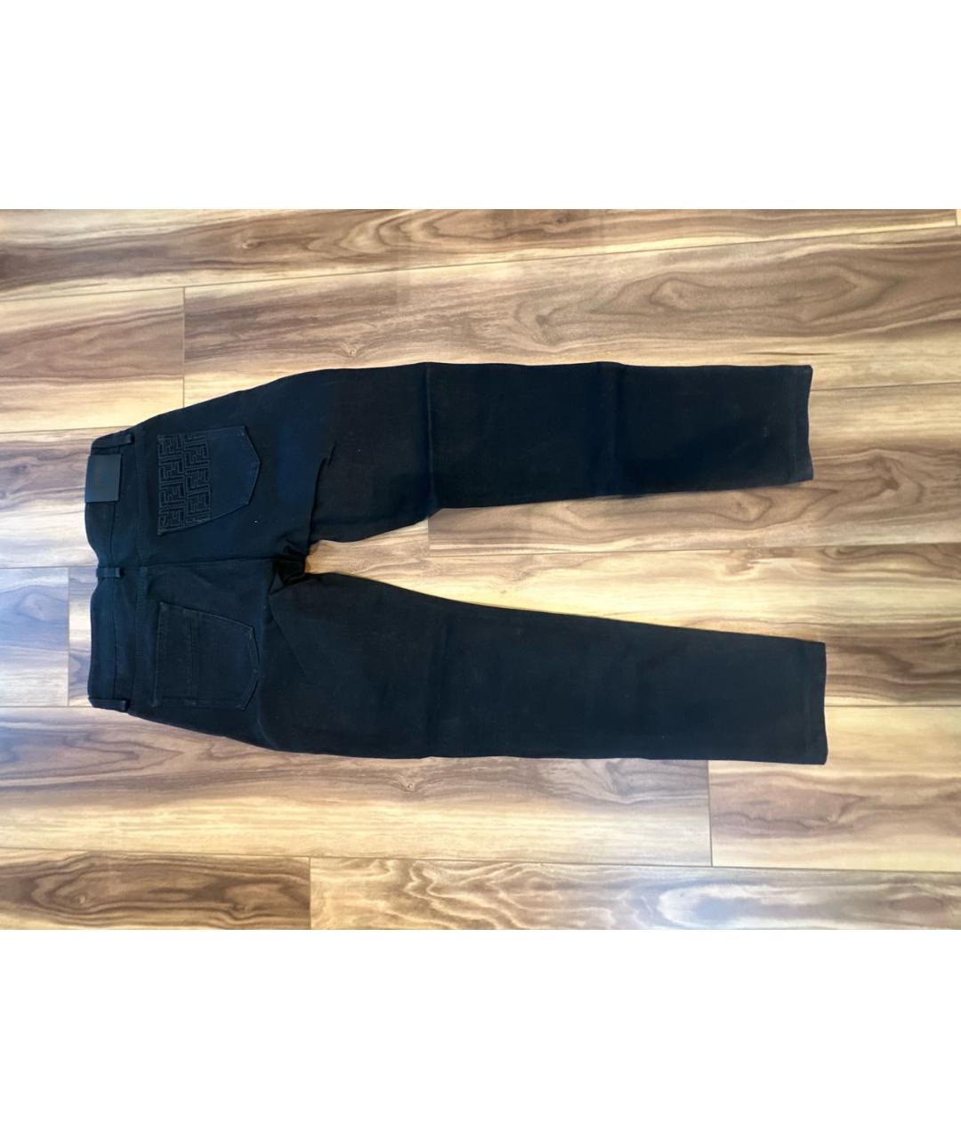 FENDI Черные хлопковые прямые джинсы, фото 2