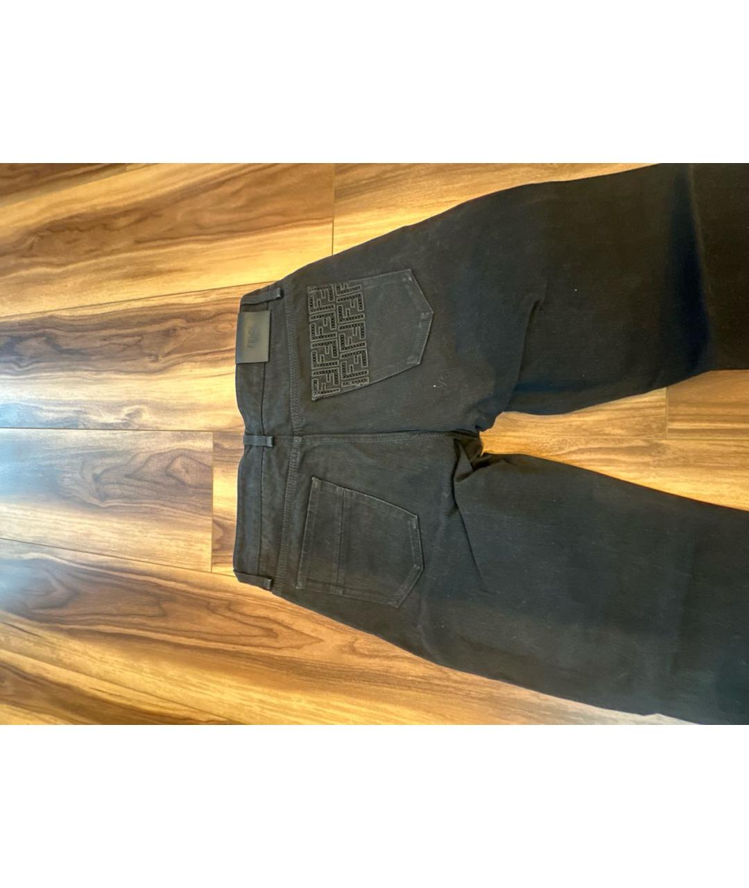 FENDI Черные хлопковые прямые джинсы, фото 3