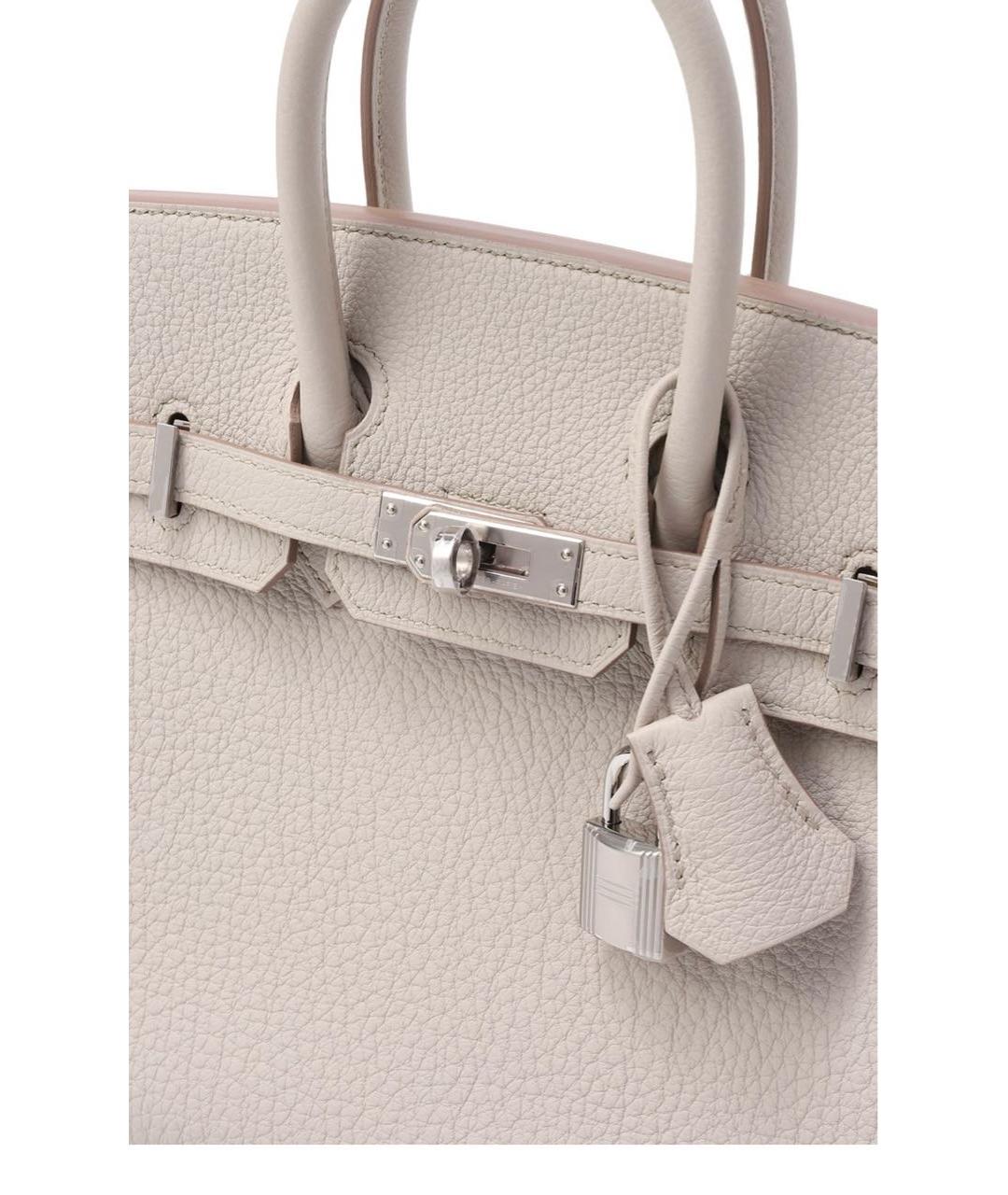 HERMES Бежевая кожаная сумка с короткими ручками, фото 8