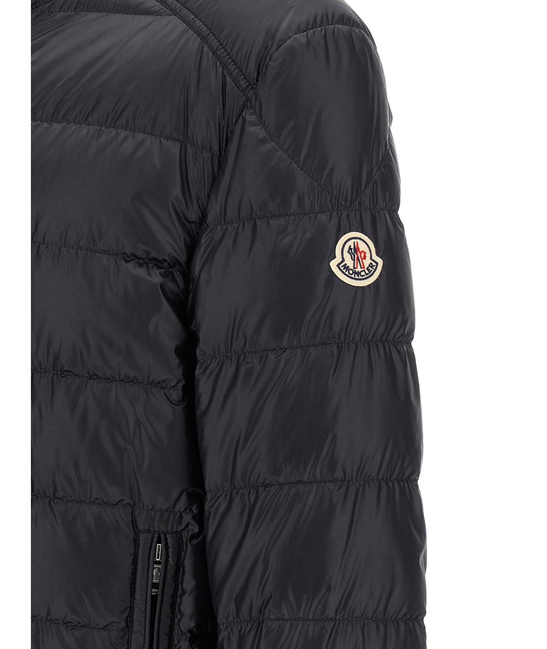 MONCLER Темно-синий полиамидовый пуховик, фото 4