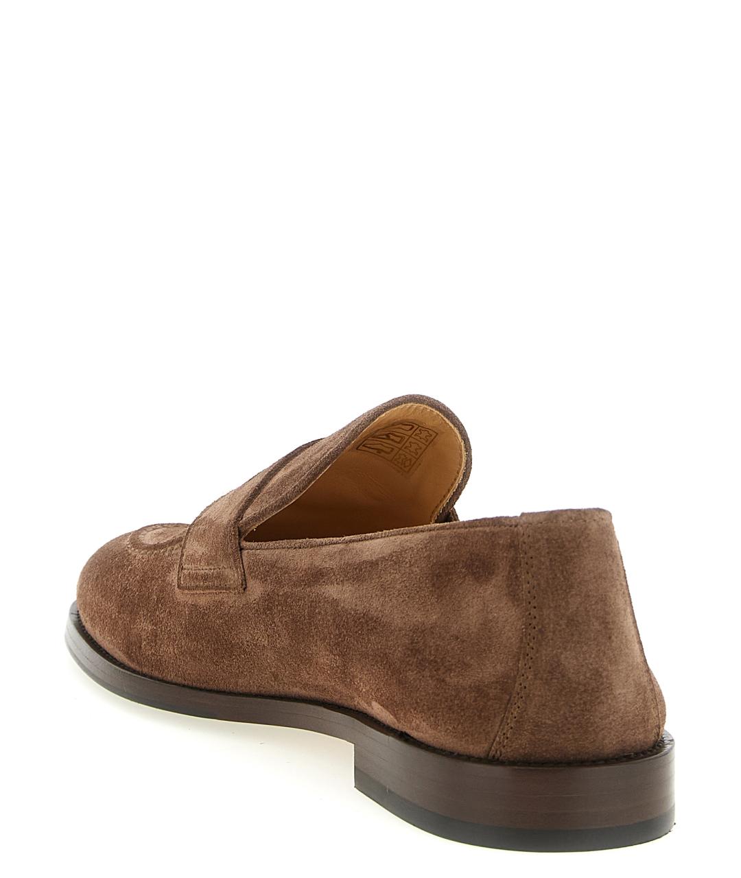 BRUNELLO CUCINELLI Коричневые замшевые лоферы, фото 3