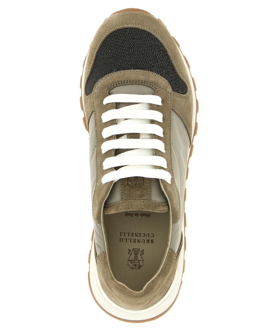 BRUNELLO CUCINELLI Зеленые замшевые кроссовки, фото 4