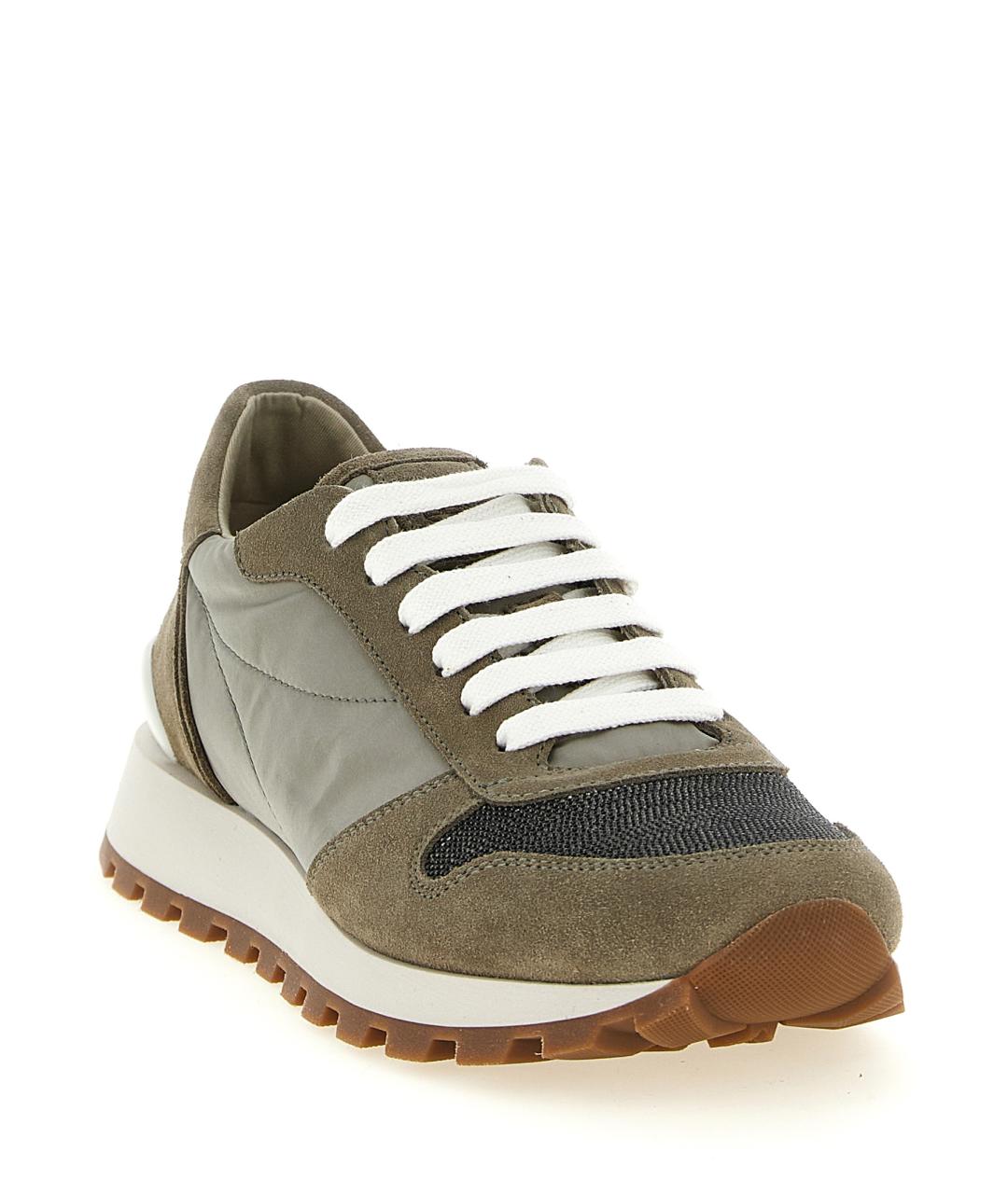 BRUNELLO CUCINELLI Зеленые замшевые кроссовки, фото 2