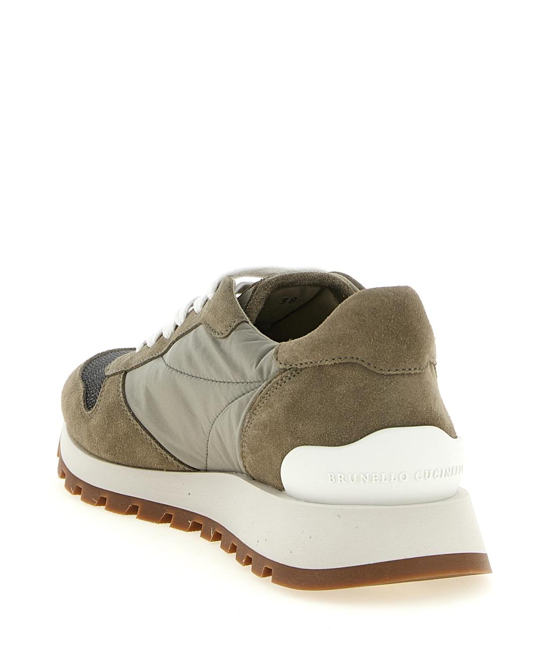 BRUNELLO CUCINELLI Зеленые замшевые кроссовки, фото 3
