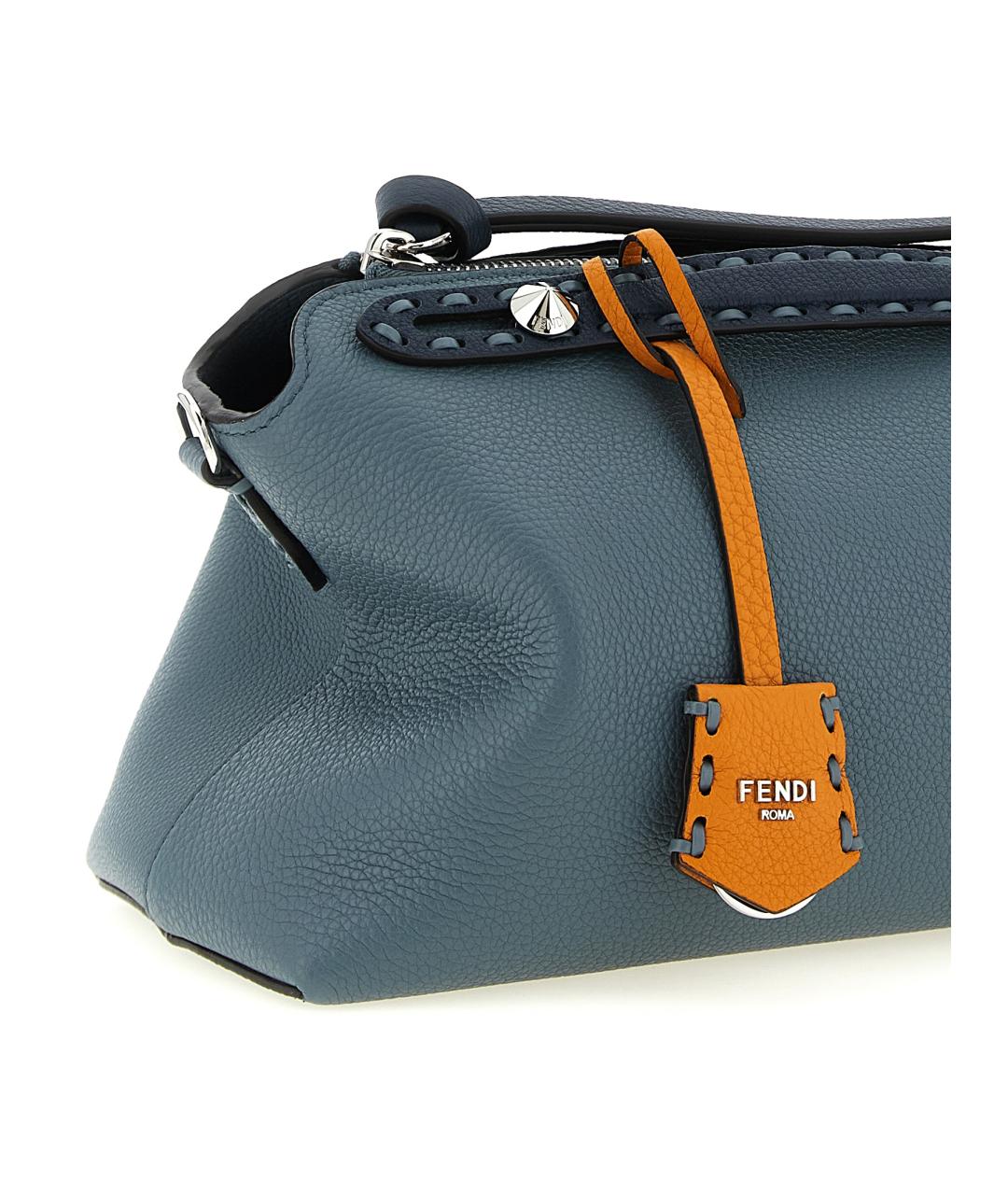 FENDI Голубая кожаная сумка тоут, фото 3