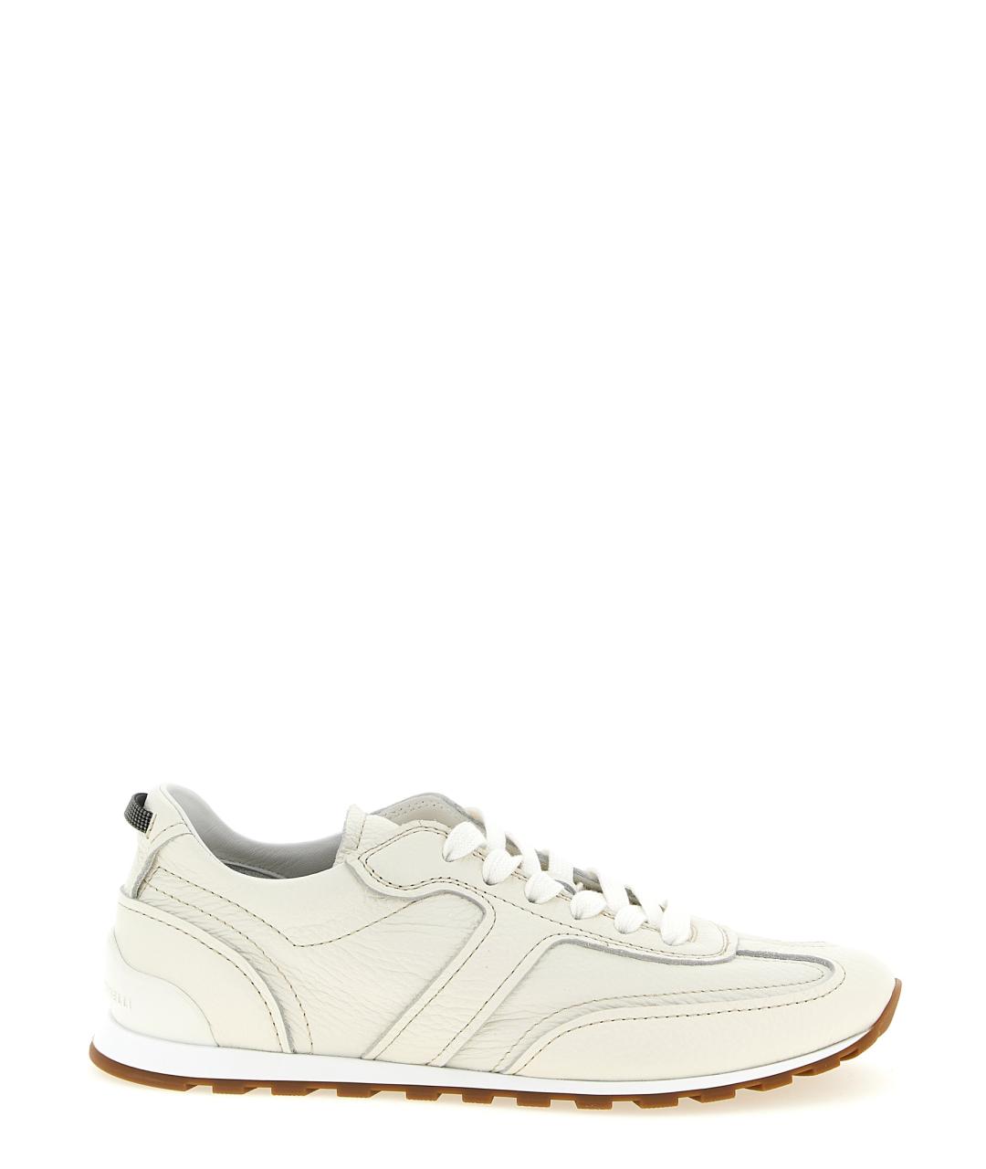 BRUNELLO CUCINELLI Белые кожаные кроссовки, фото 1
