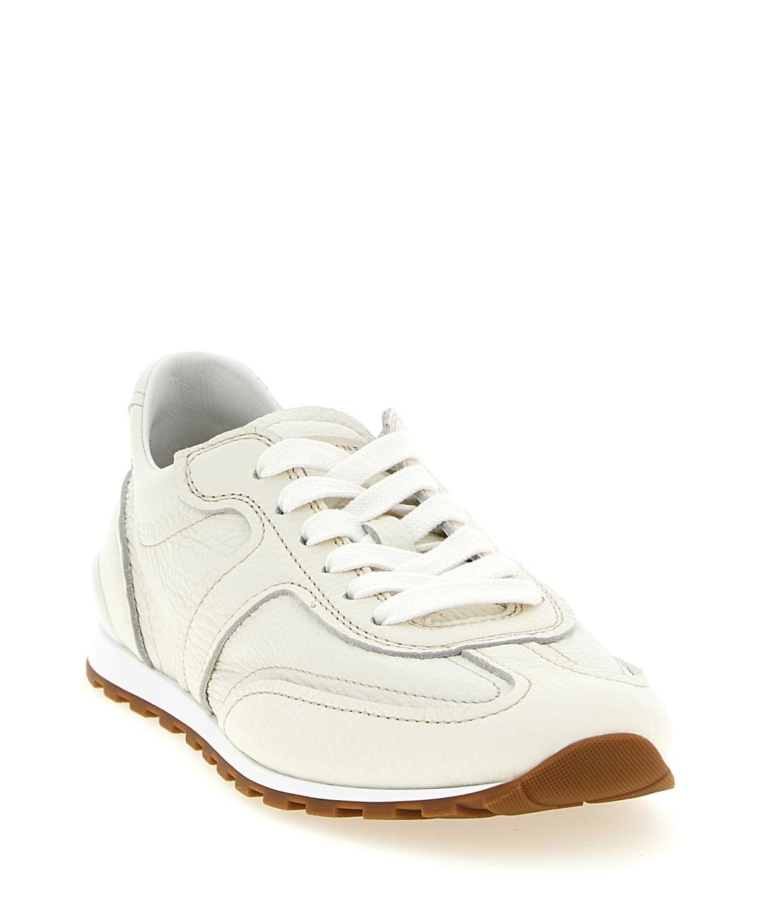 BRUNELLO CUCINELLI Белые кожаные кроссовки, фото 2