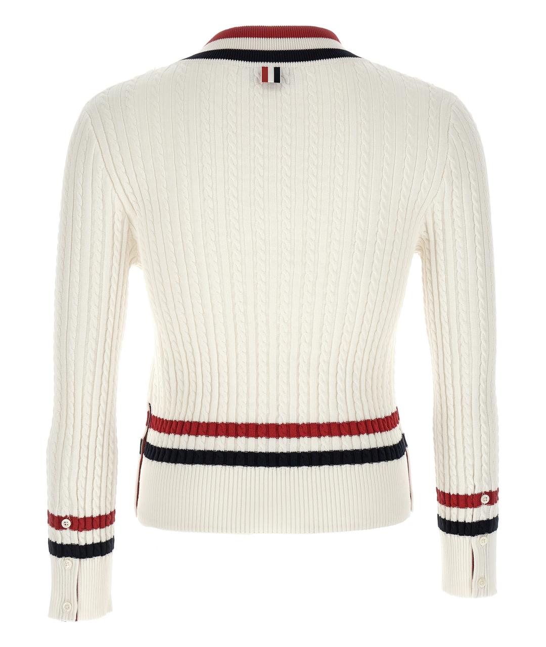THOM BROWNE Белый хлопковый джемпер / свитер, фото 2