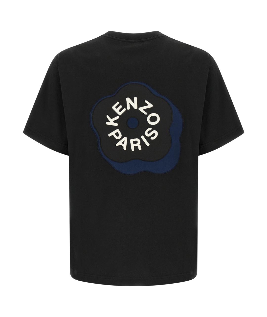 KENZO Черная хлопковая футболка, фото 2