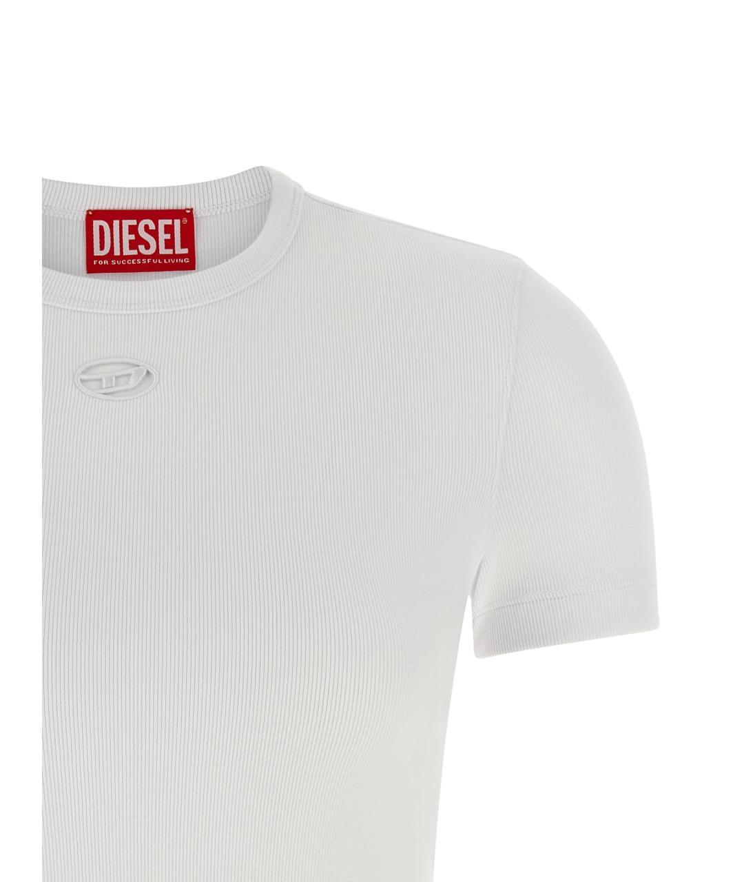 DIESEL Белая хлопковая футболка, фото 3