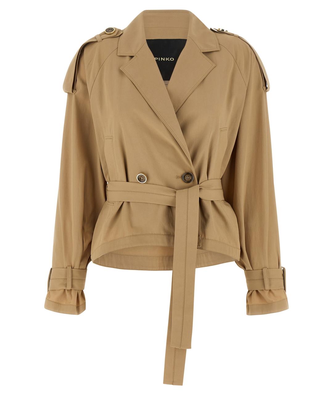 PINKO Бежевый хлопковый тренч/плащ, фото 1