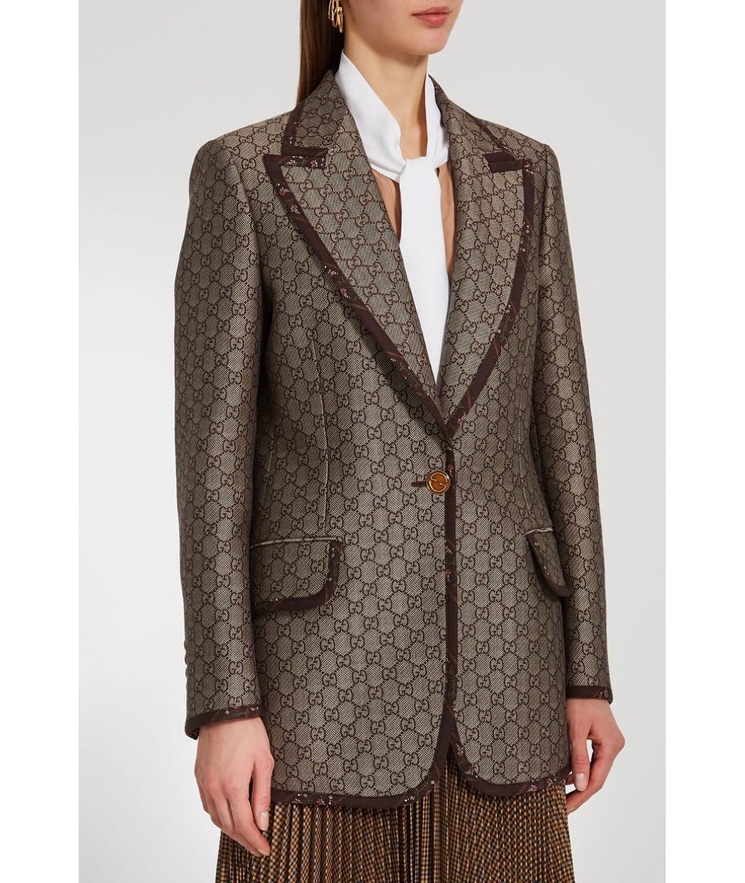 GUCCI Коричневый хлопковый жакет/пиджак, фото 6