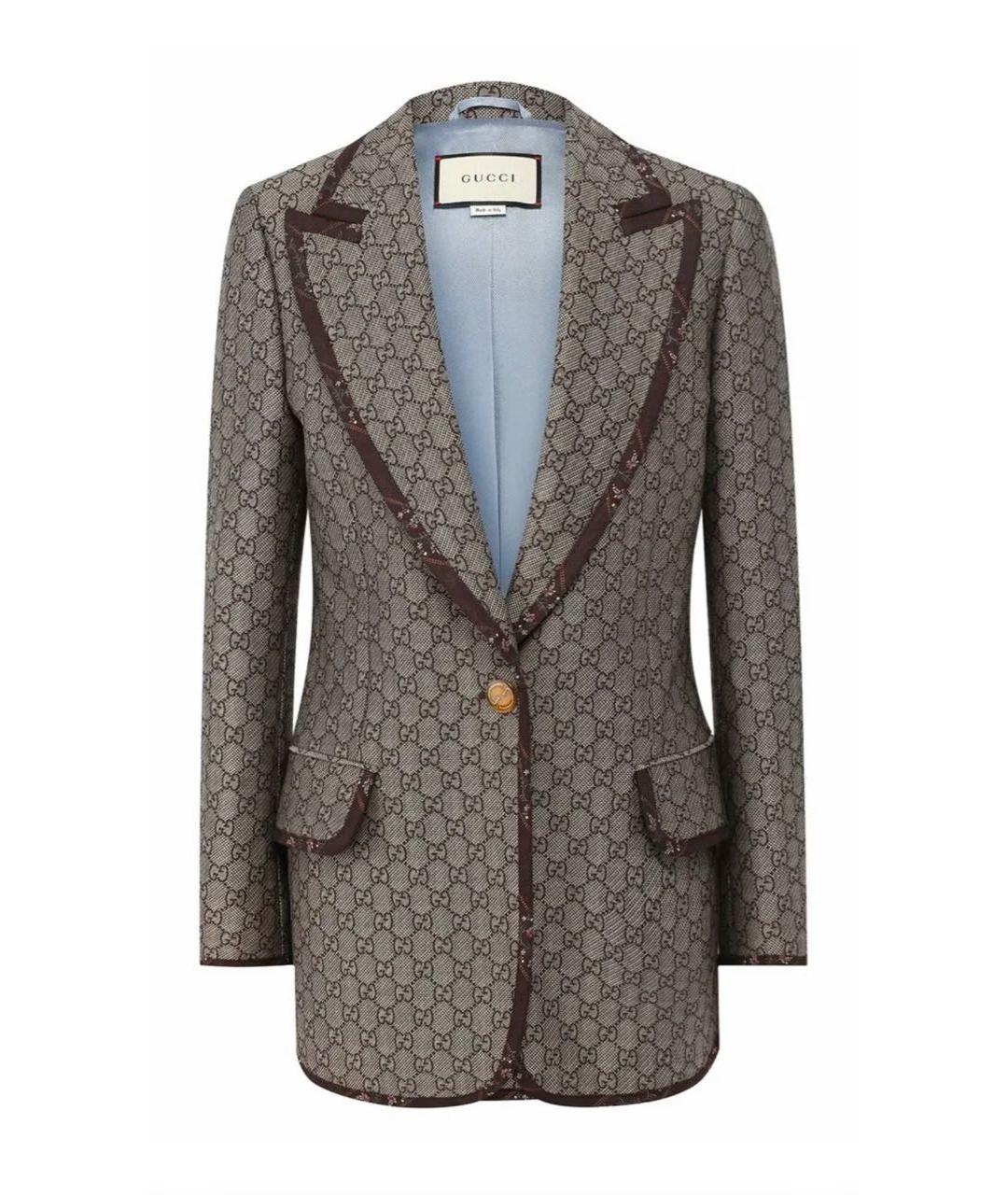 GUCCI Коричневый хлопковый жакет/пиджак, фото 7