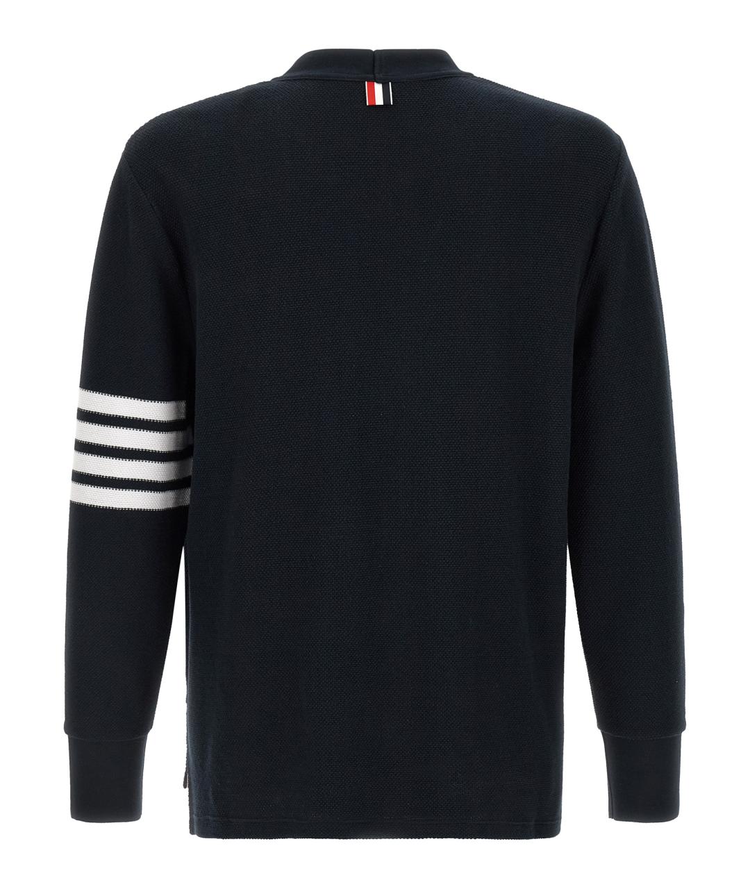 THOM BROWNE Темно-синий хлопковый кардиган, фото 2