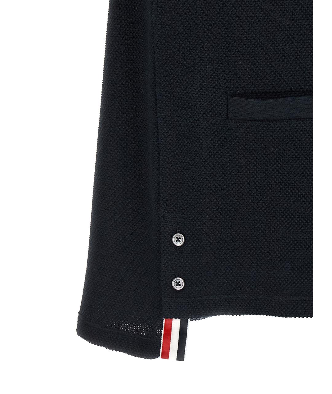 THOM BROWNE Темно-синий хлопковый кардиган, фото 4