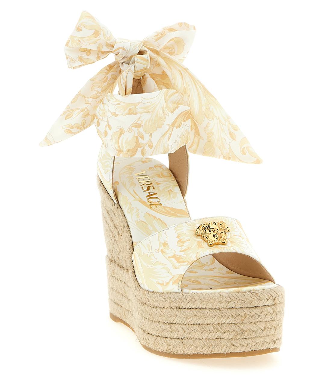 VERSACE Желтые кожаные босоножки, фото 2