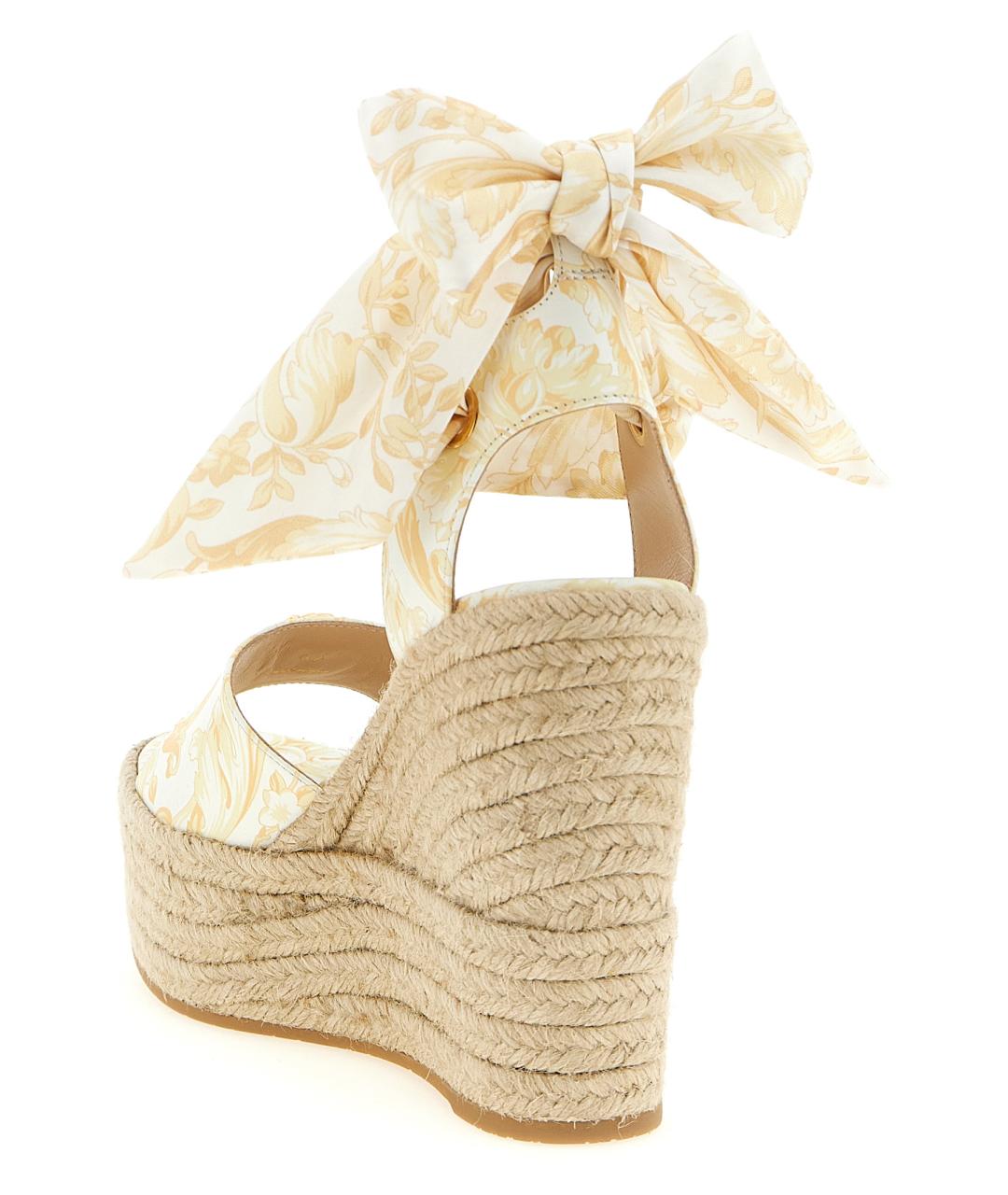 VERSACE Желтые кожаные босоножки, фото 3