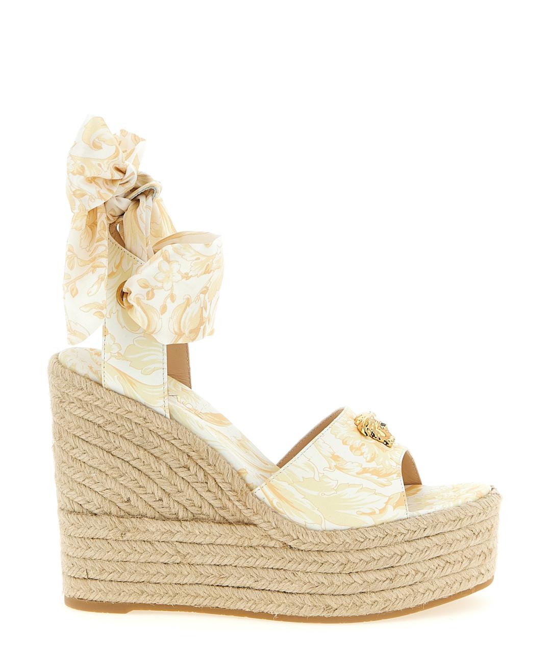 VERSACE Желтые кожаные босоножки, фото 1