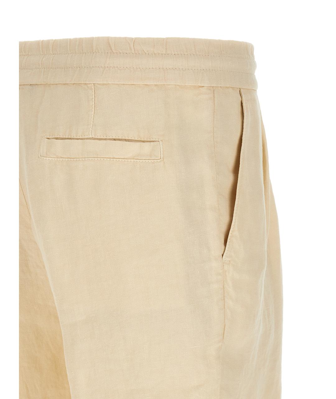 BRUNELLO CUCINELLI Бежевые льняные шорты, фото 4