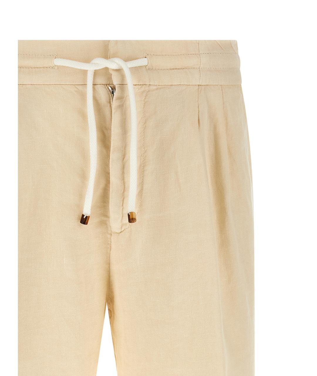 BRUNELLO CUCINELLI Бежевые льняные шорты, фото 3