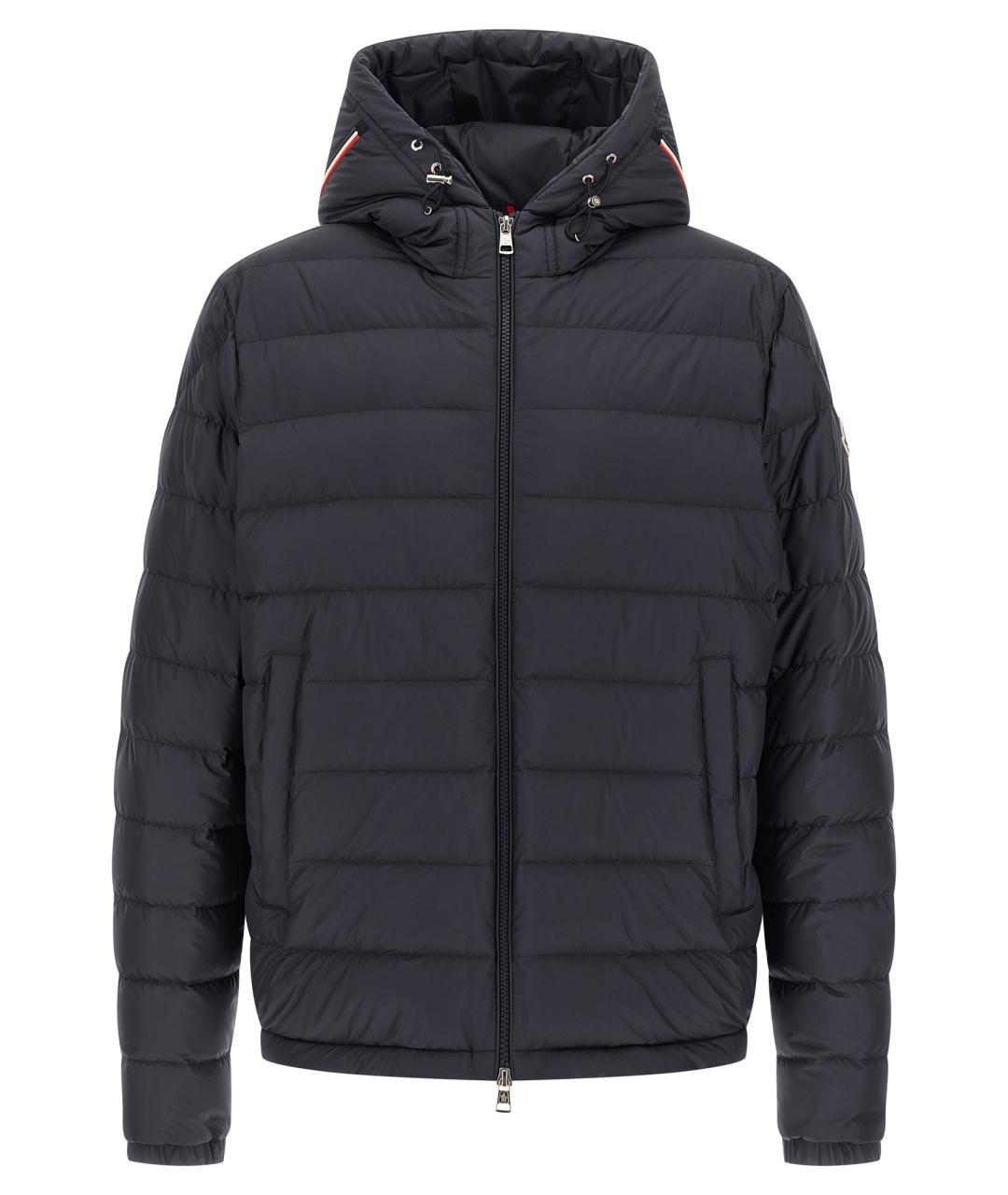 MONCLER Темно-синий полиэстеровый пуховик, фото 1