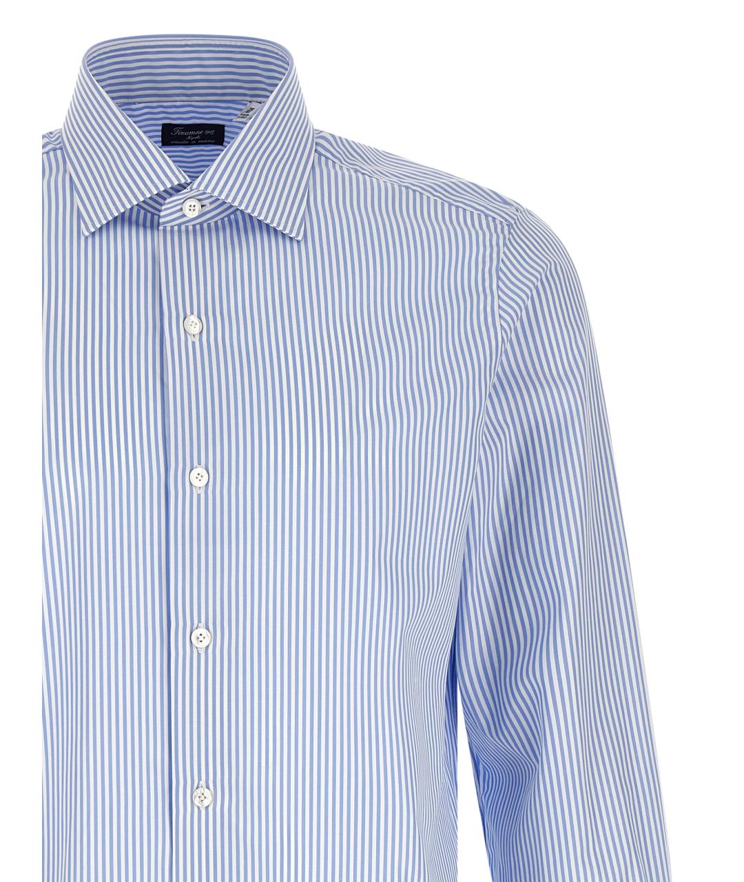 FINAMORE Голубая хлопковая классическая рубашка, фото 3