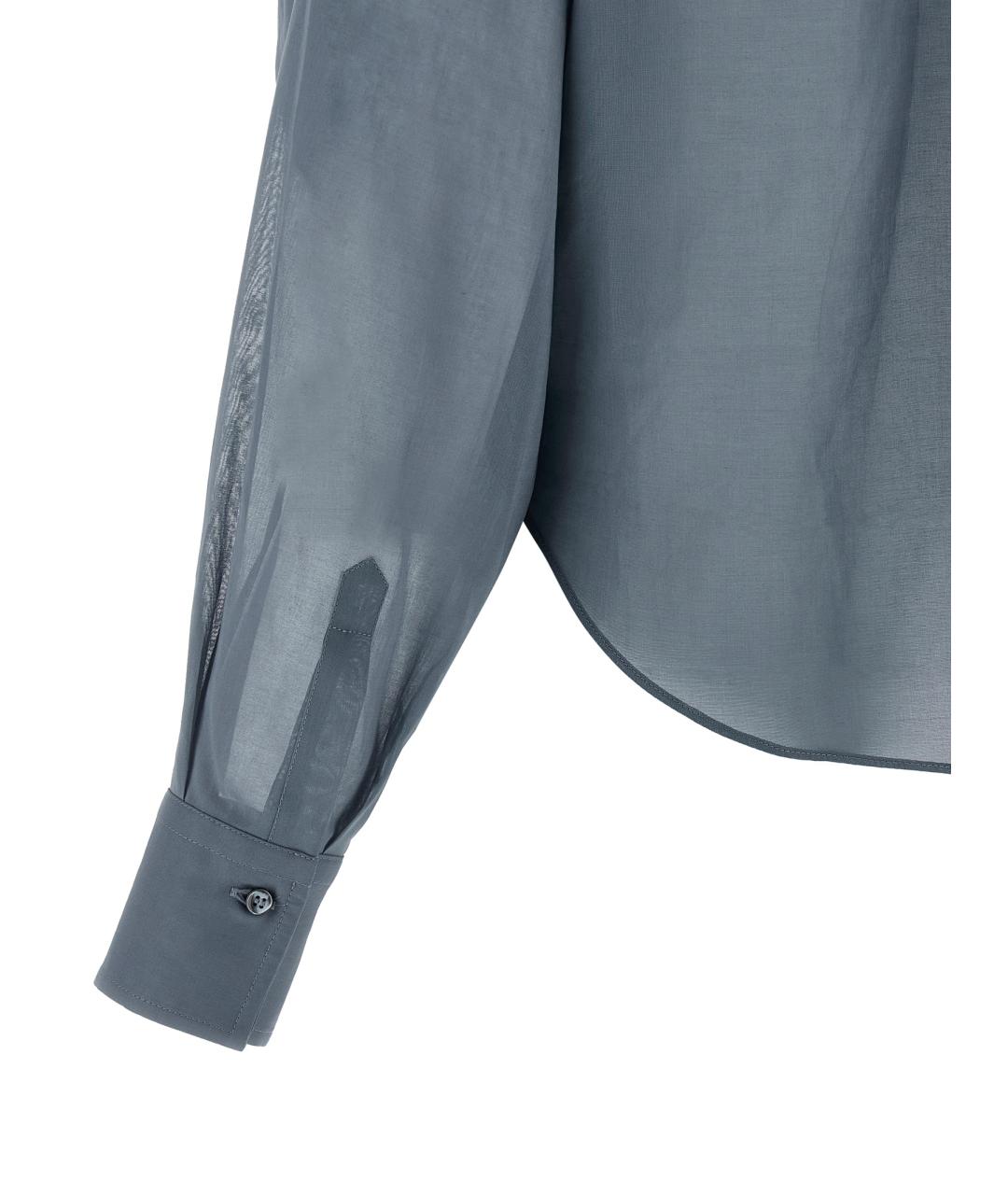 BRUNELLO CUCINELLI Синяя хлопковая блузы, фото 4