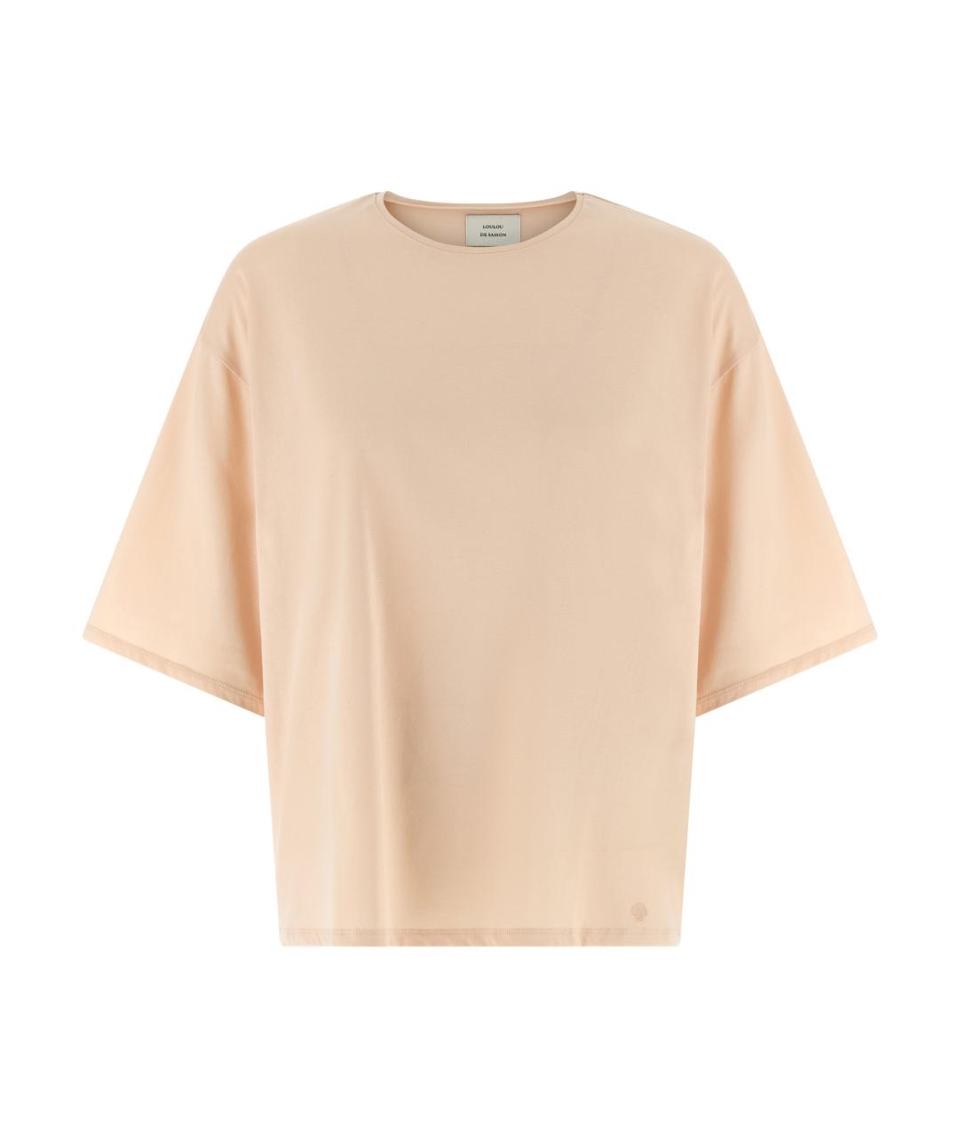 LOULOU STUDIO Розовая хлопковая футболка, фото 1